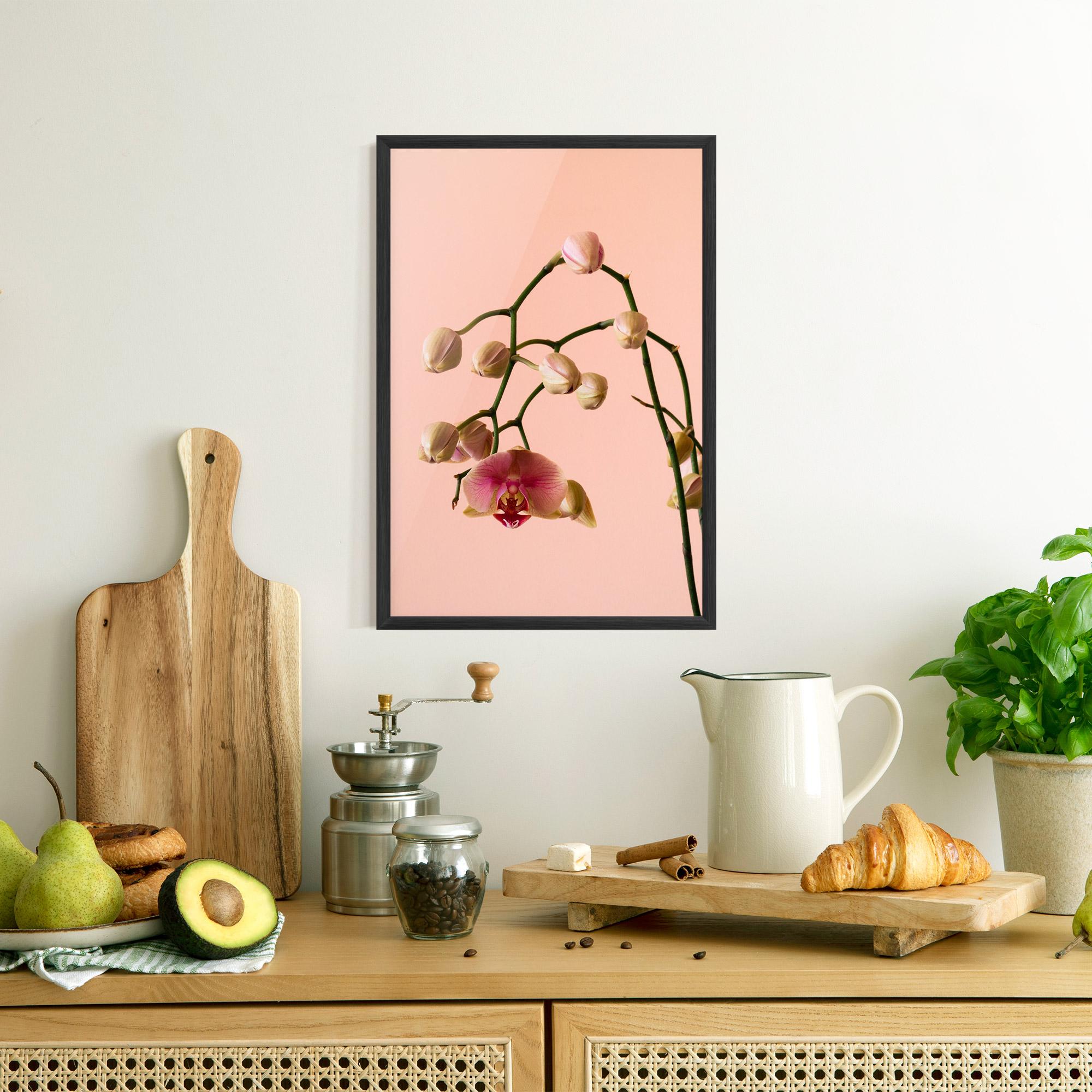 Gerahmte Poster Orchids On Pink mockup 8