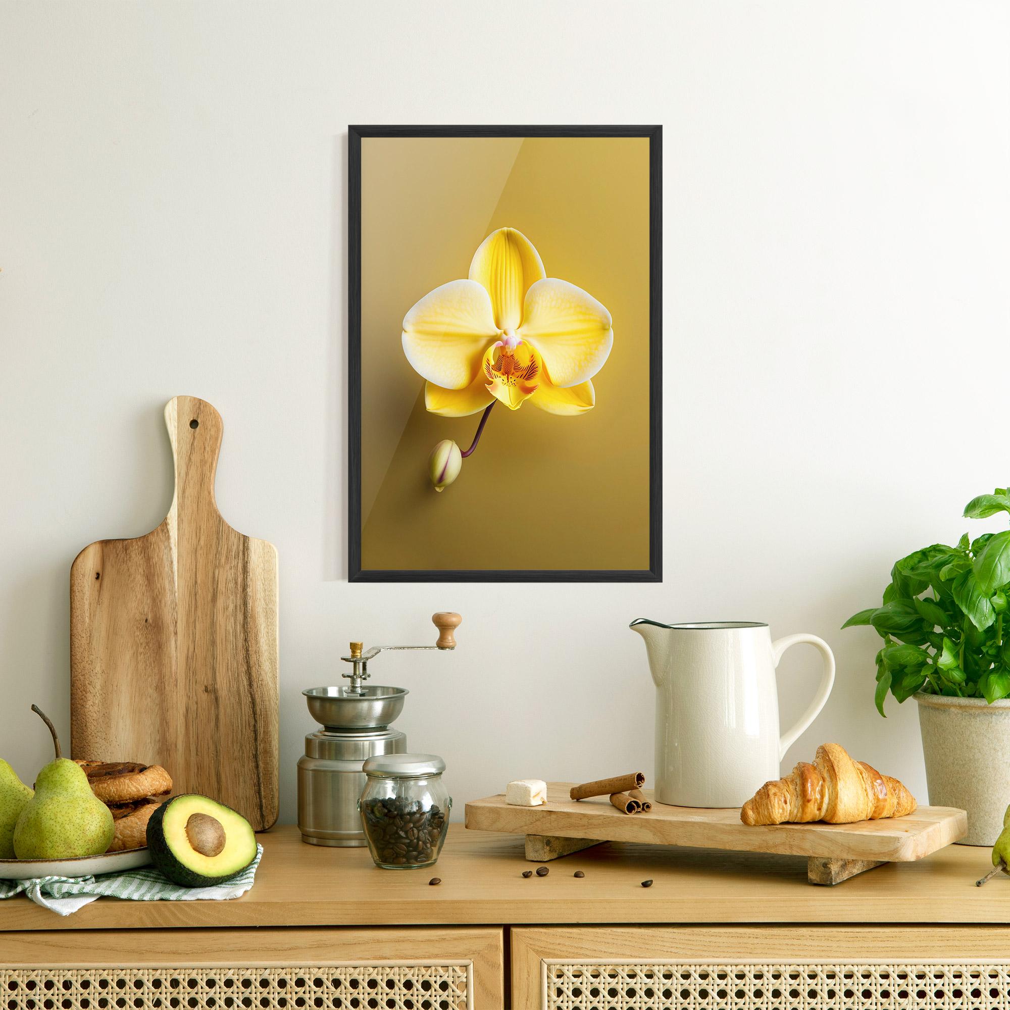 Gerahmte Poster Pastel Yellow Orchid mockup 8
