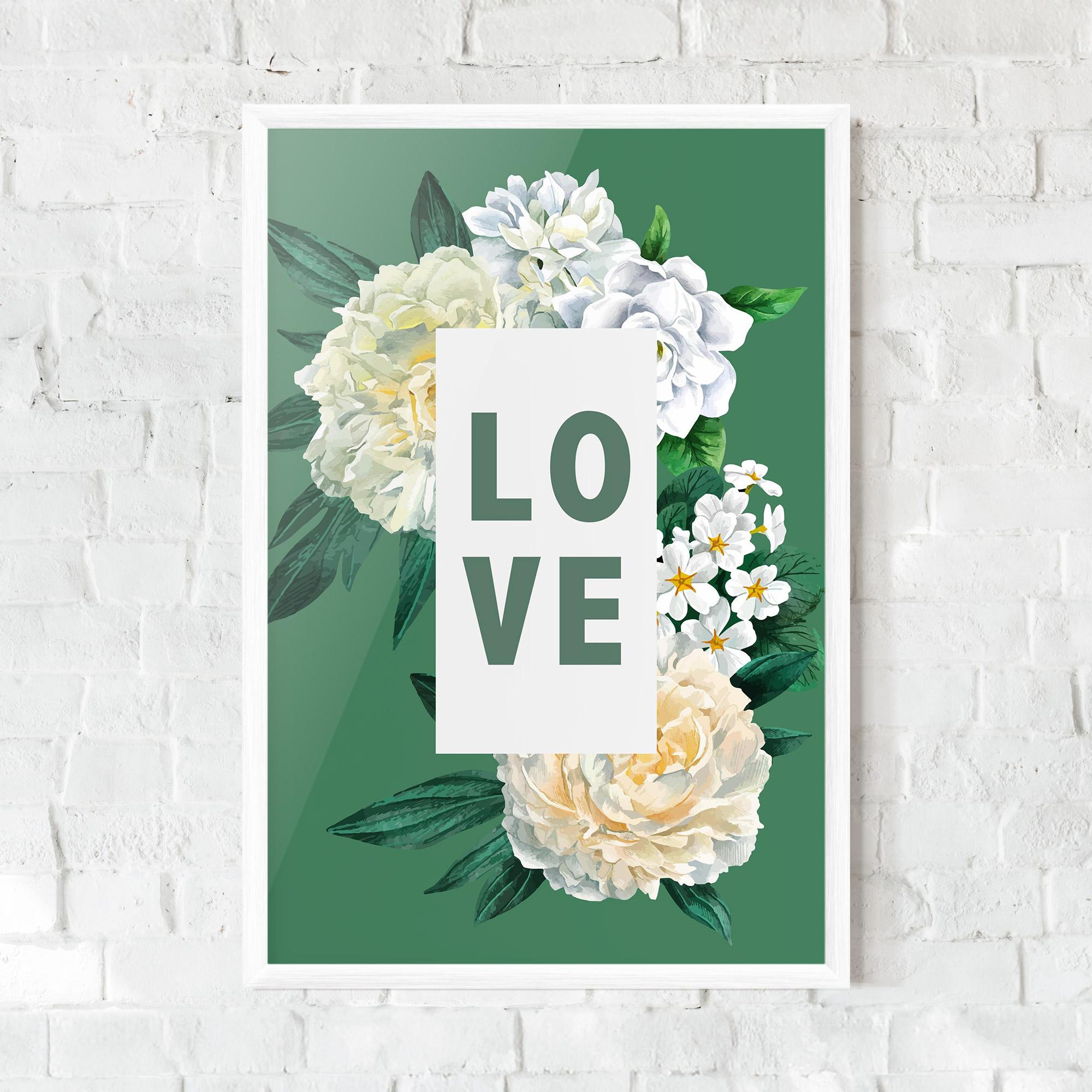 Gerahmte Poster Love Green Rose mockup 0