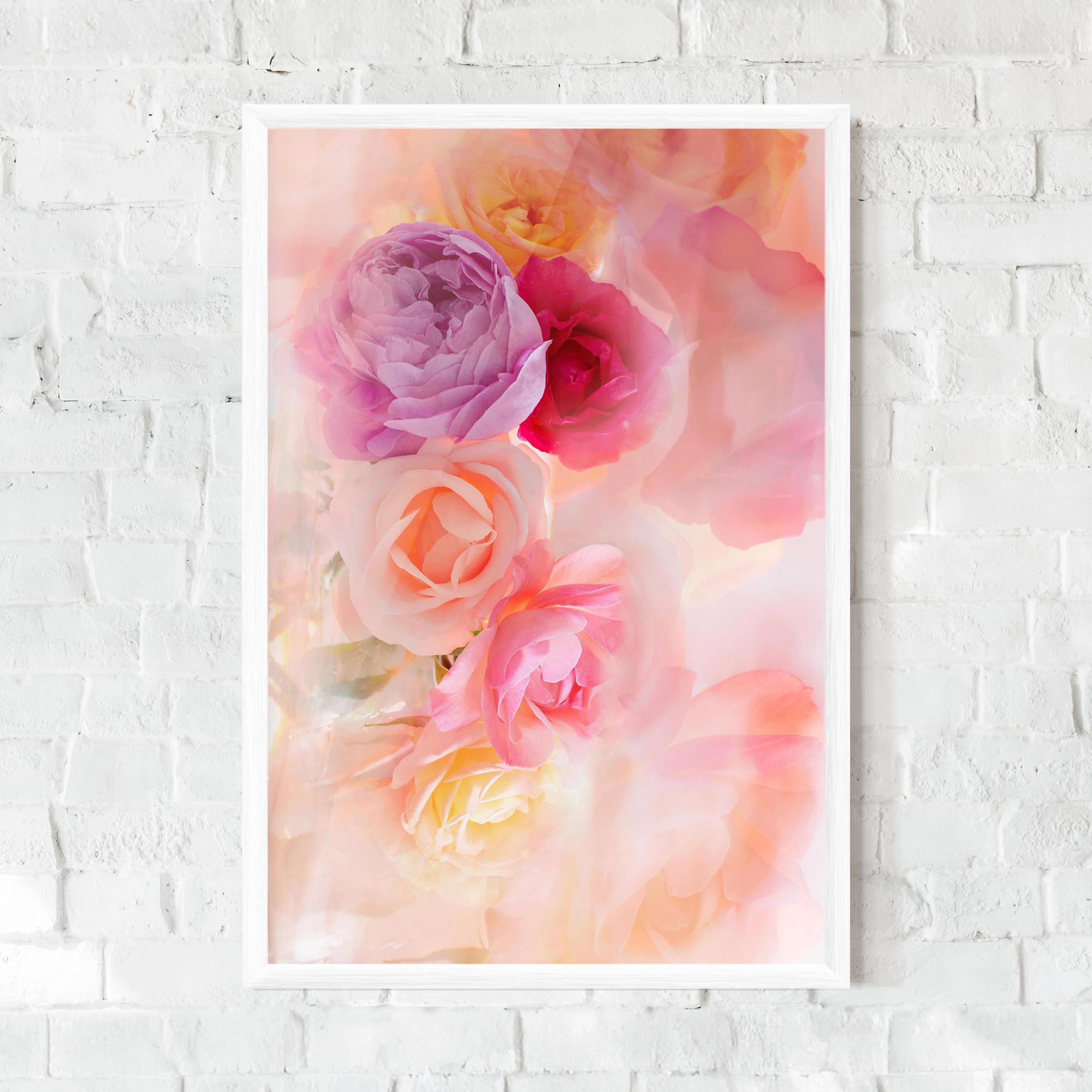 Gerahmte Poster Pastel Color Roses mockup 0
