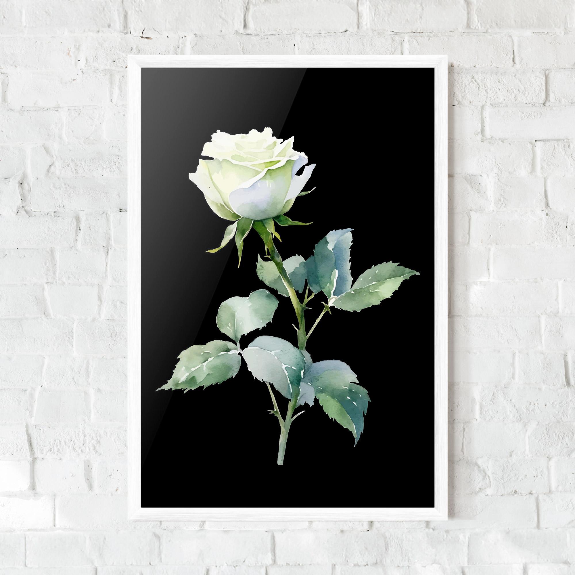Gerahmte Poster White Rose mockup 0