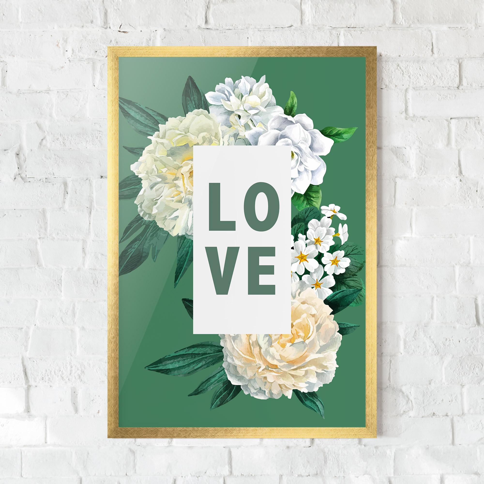 Gerahmte Poster Love Green Rose mockup 0