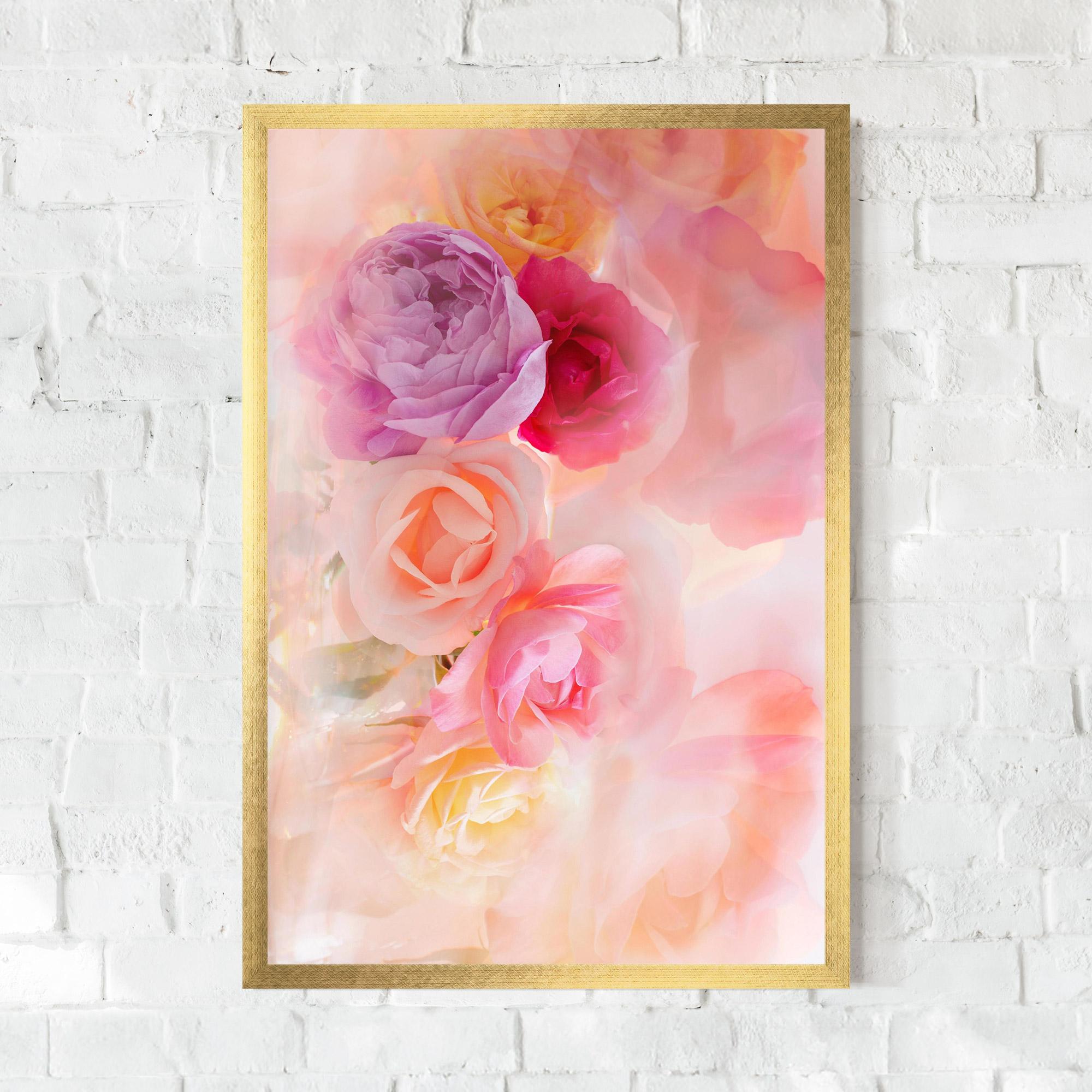 Gerahmte Poster Pastel Color Roses mockup 0