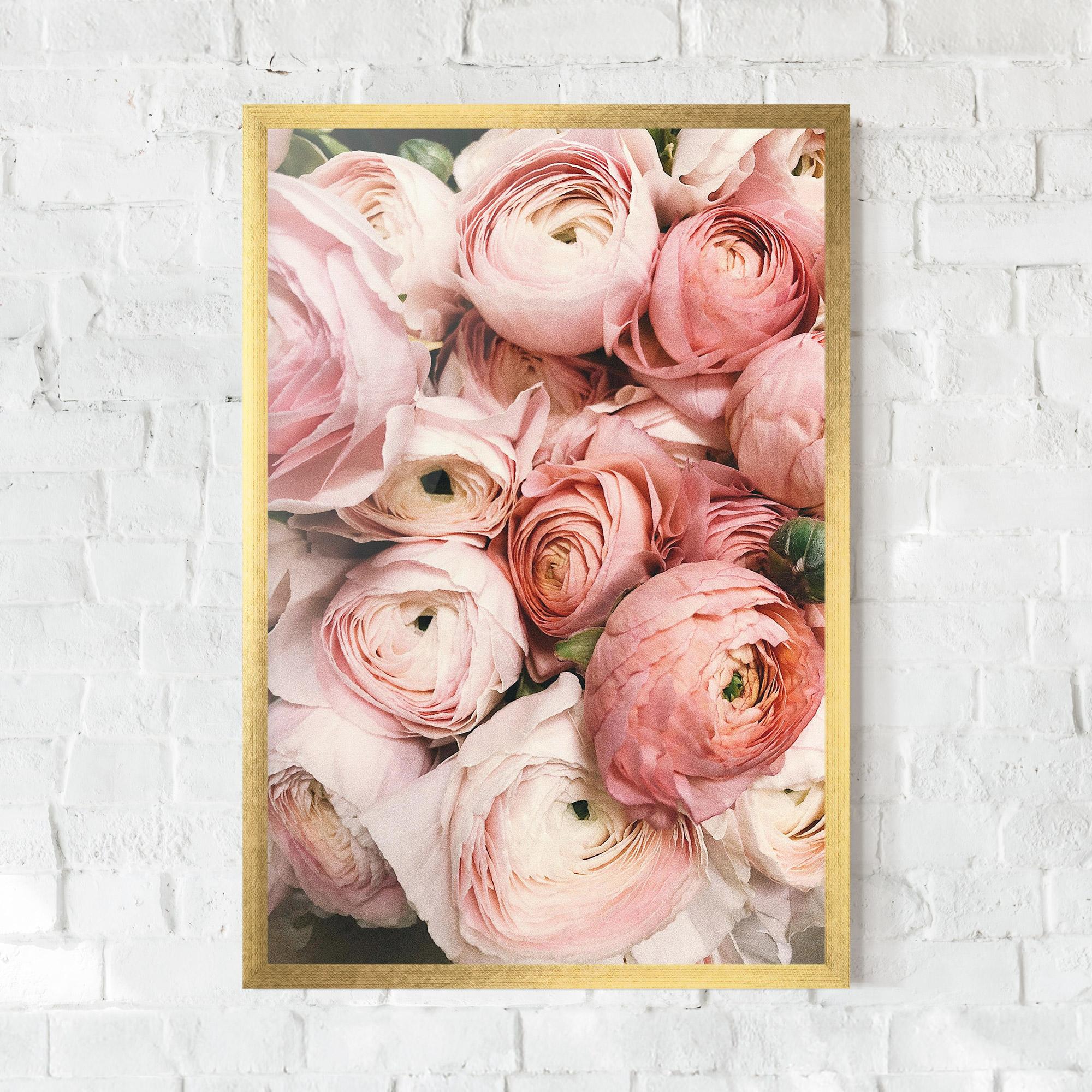 Gerahmte Poster Pink Rose Bouquet mockup 0