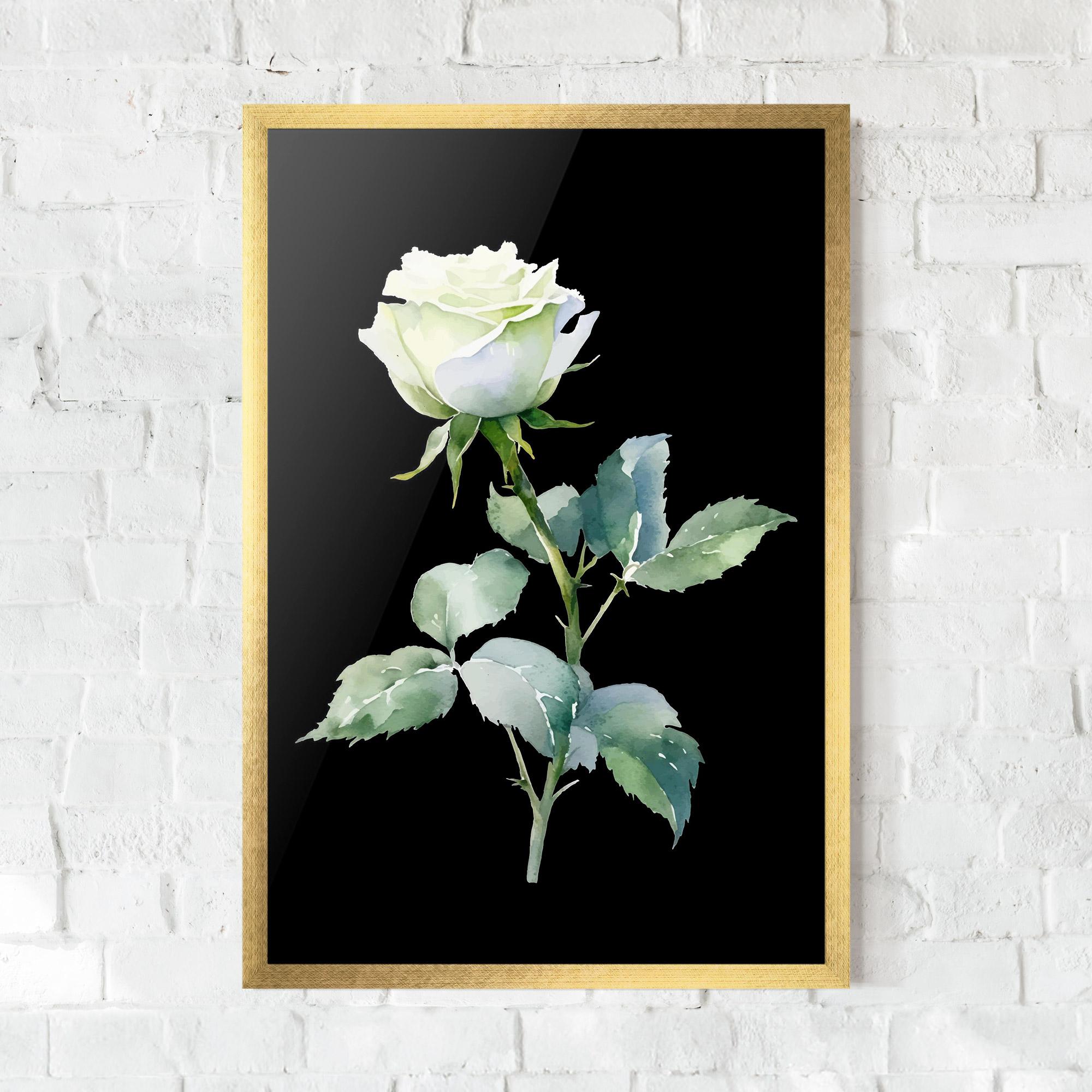 Gerahmte Poster White Rose mockup 0