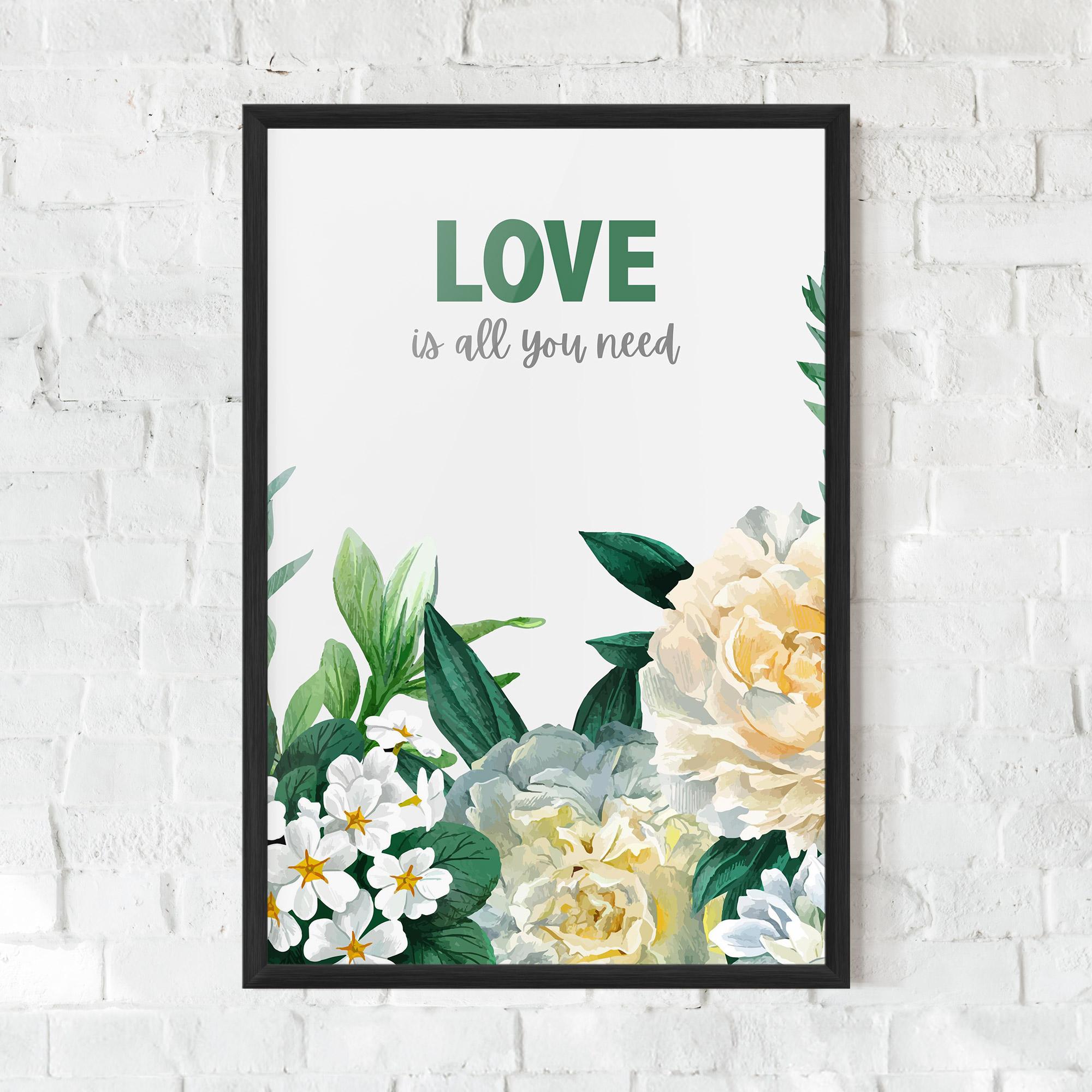 Gerahmte Poster Green Rose Love mockup 0