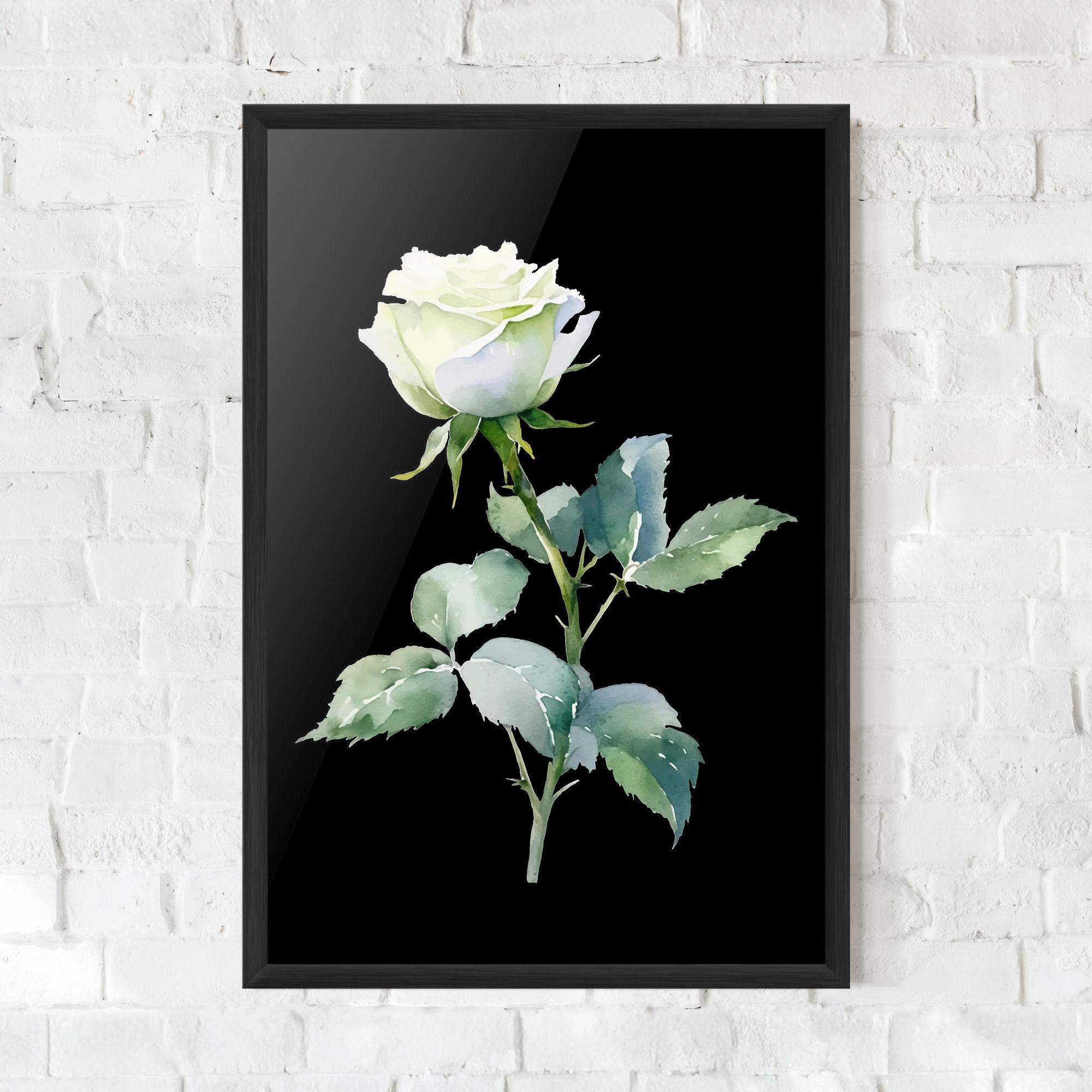 Gerahmte Poster White Rose mockup 0