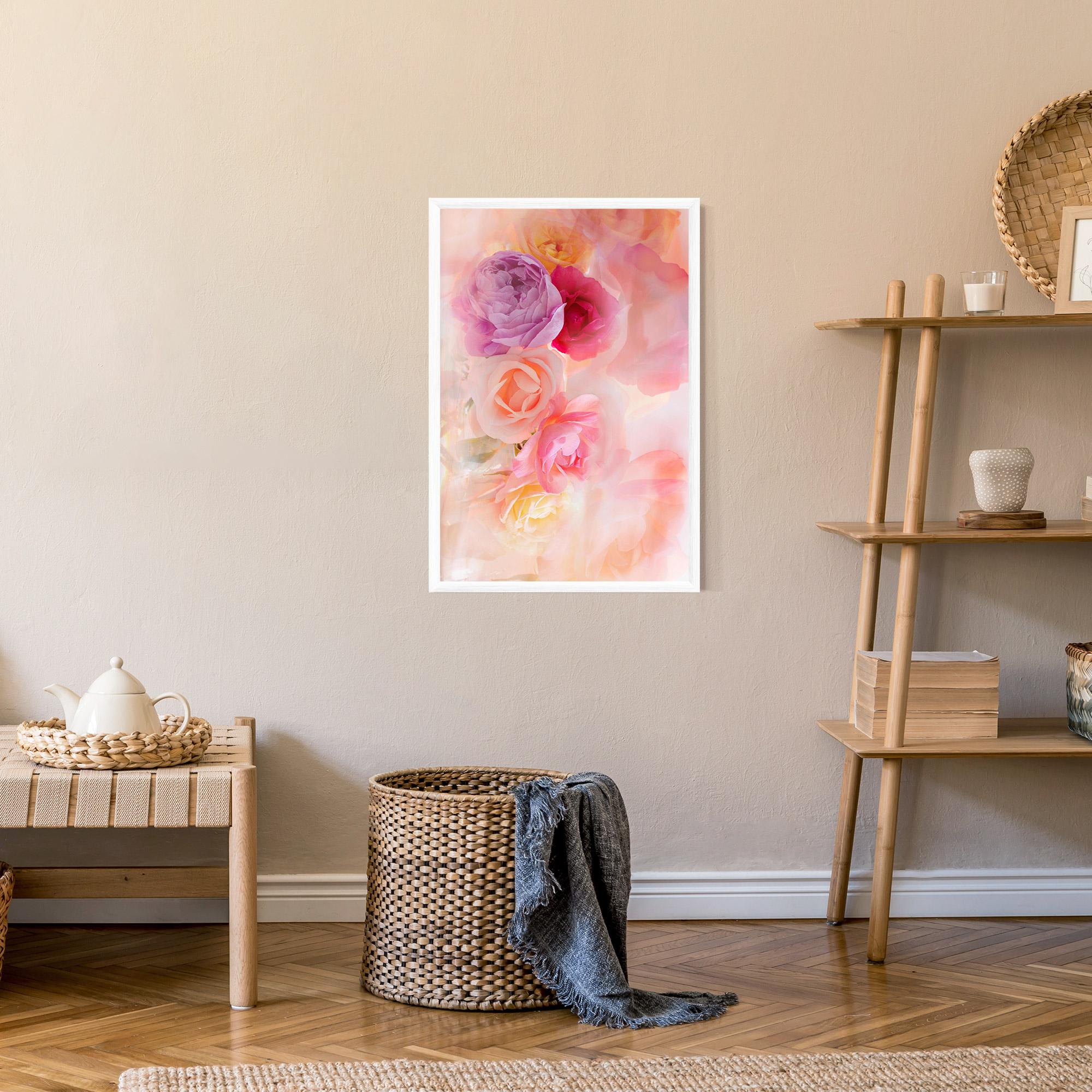 Gerahmte Poster Pastel Color Roses mockup 9