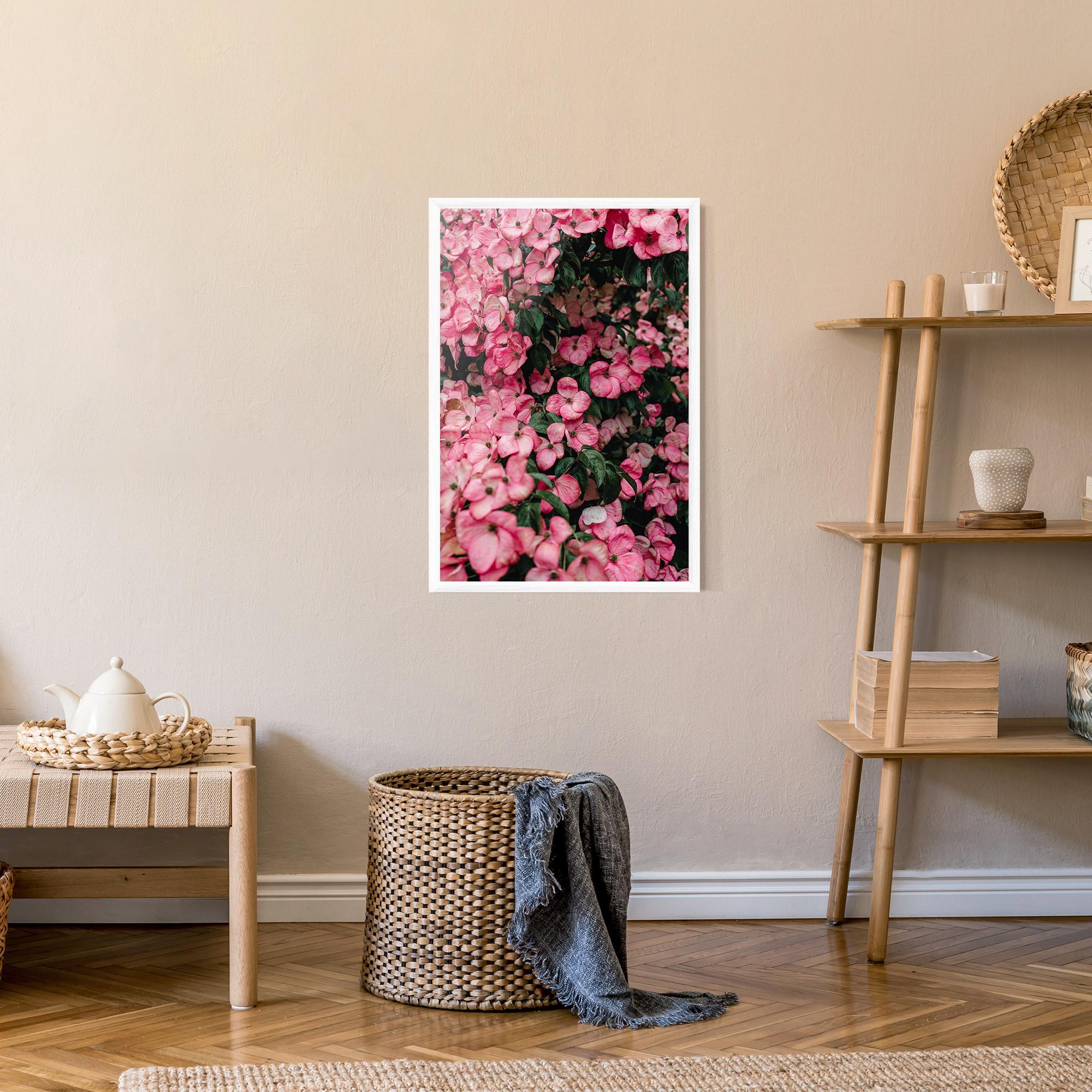 Gerahmte Poster Pink Rose Flower Tree mockup 9
