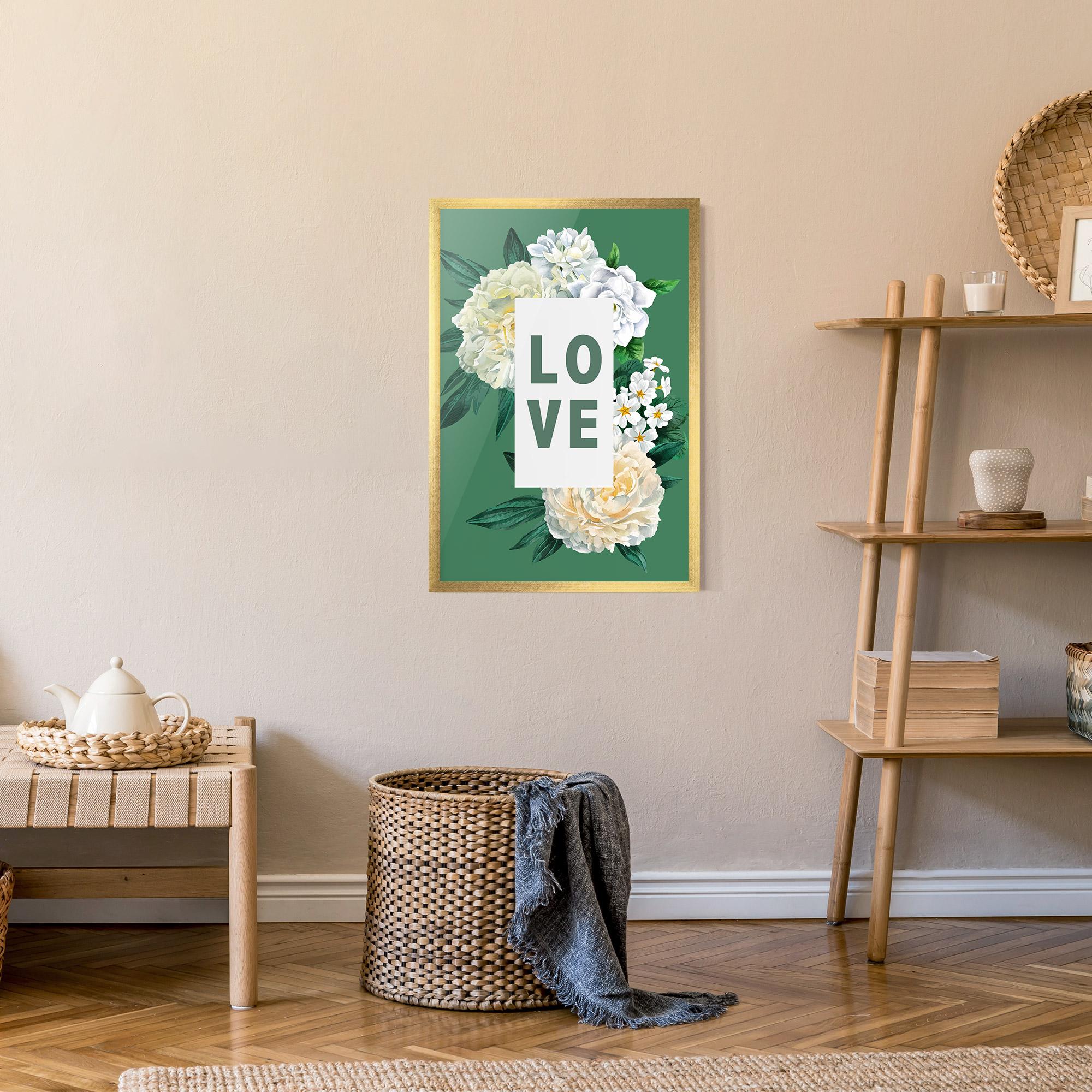 Gerahmte Poster Love Green Rose mockup 9