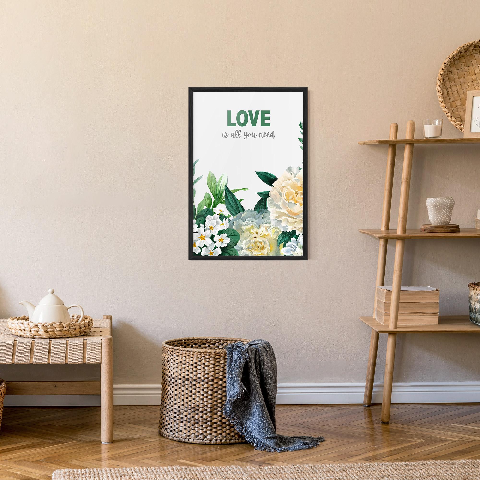Gerahmte Poster Green Rose Love mockup 9