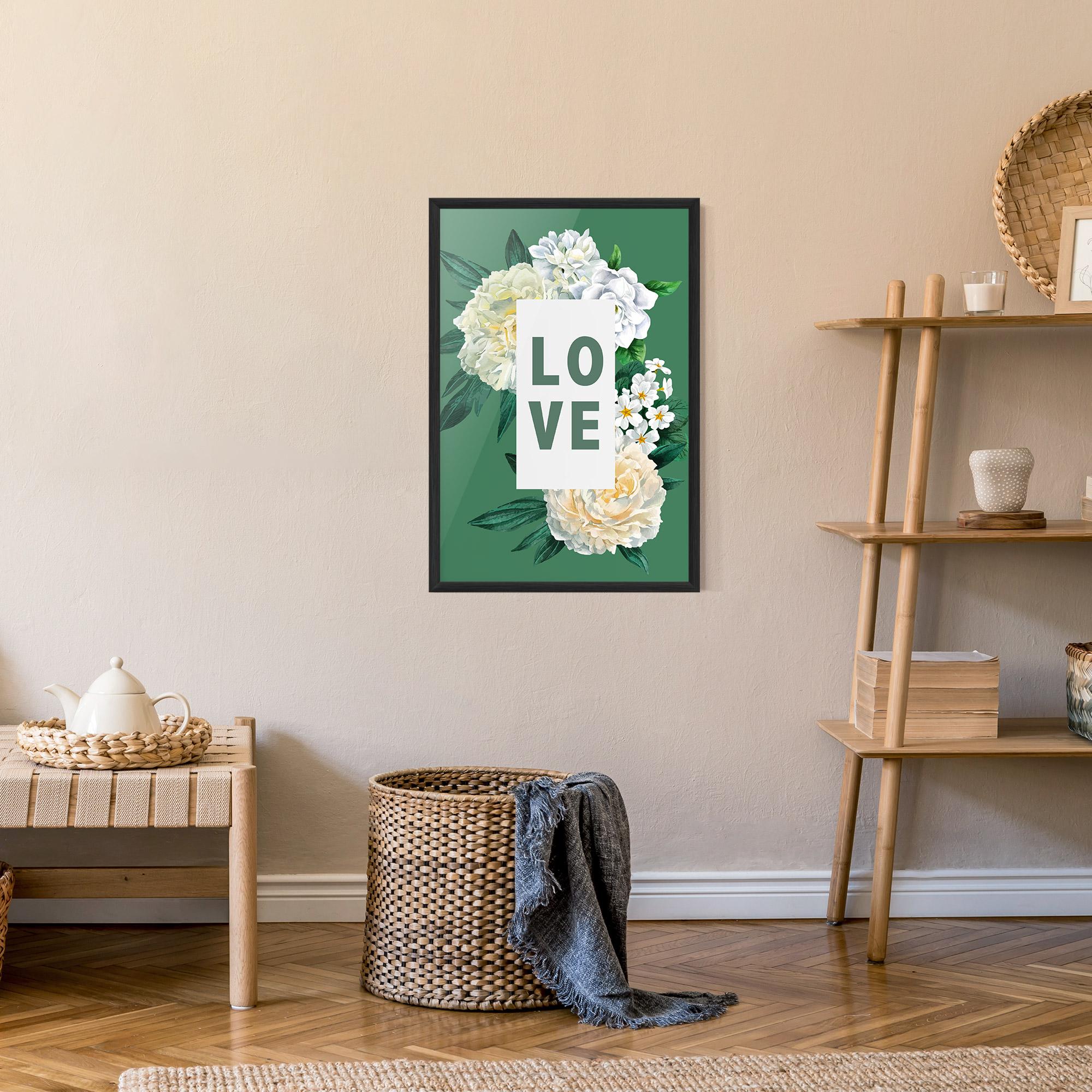 Gerahmte Poster Love Green Rose mockup 9
