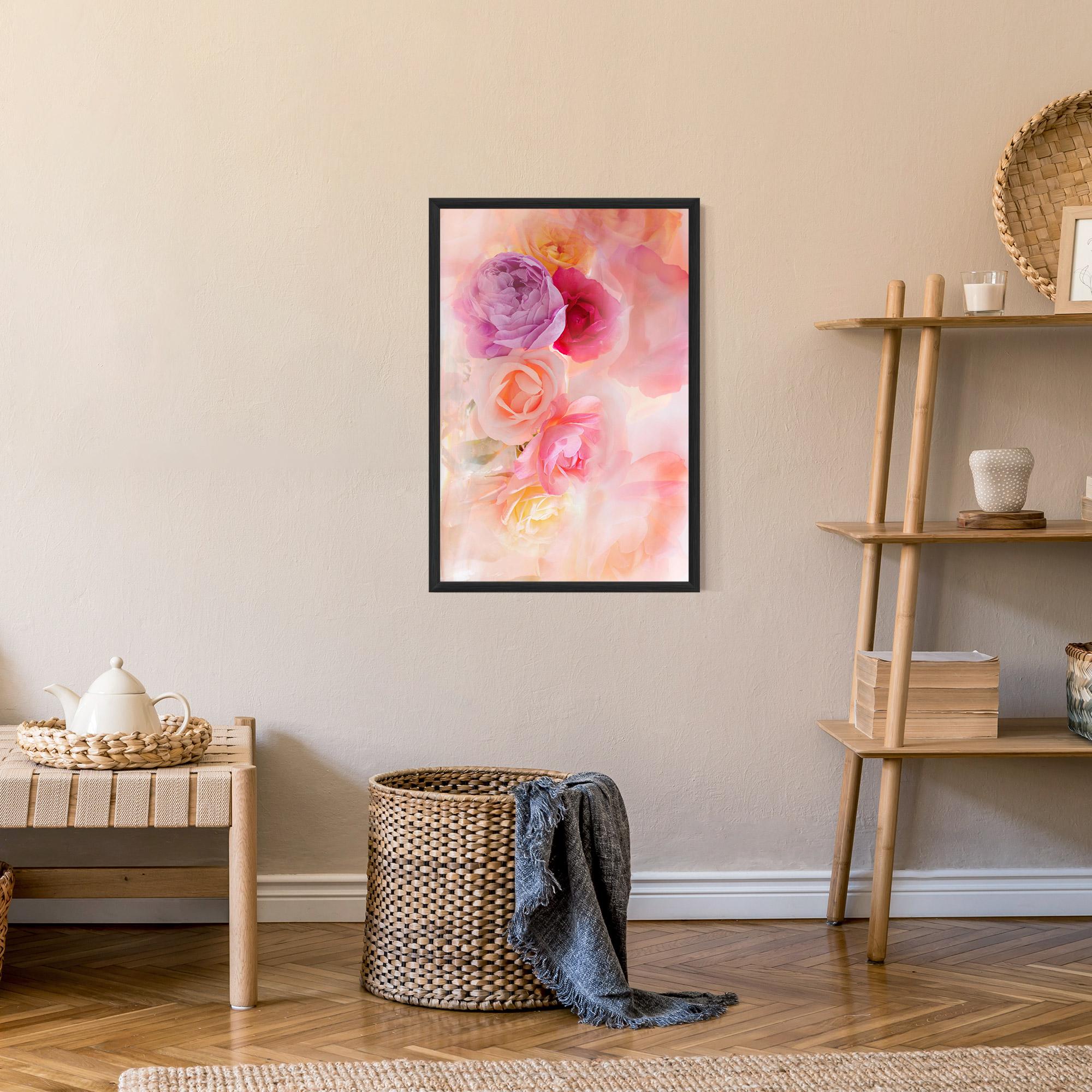 Gerahmte Poster Pastel Color Roses mockup 9