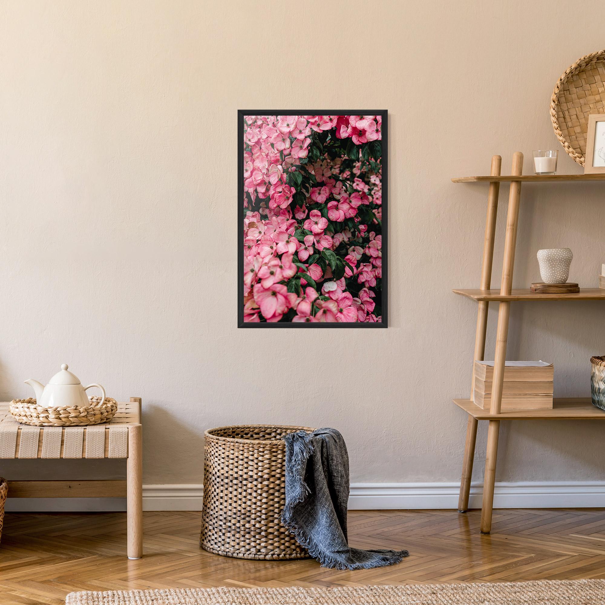Gerahmte Poster Pink Rose Flower Tree mockup 9