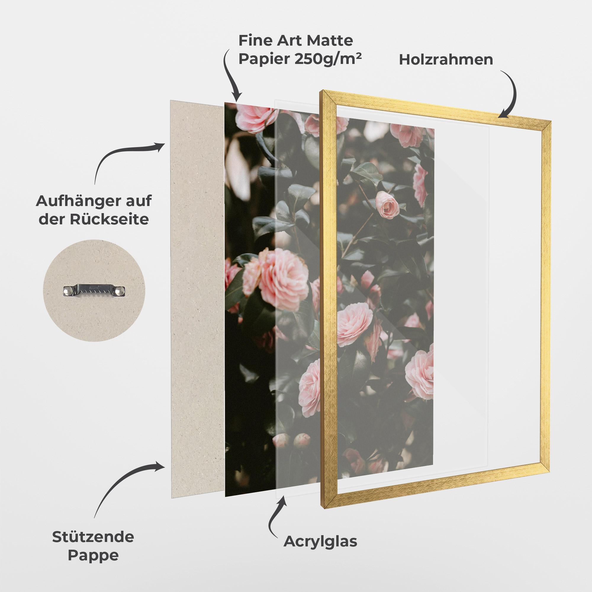 Gerahmte Poster Rose Tree mockup 1