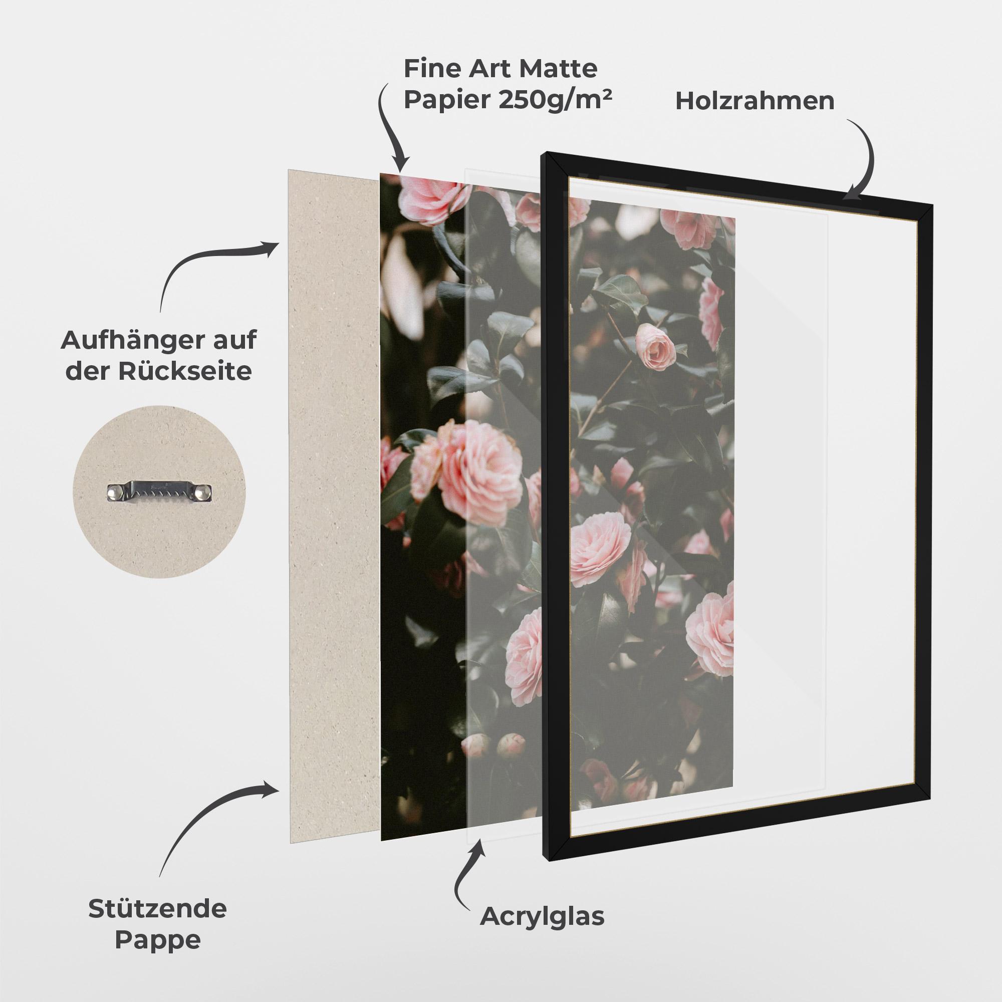 Gerahmte Poster Rose Tree mockup 1