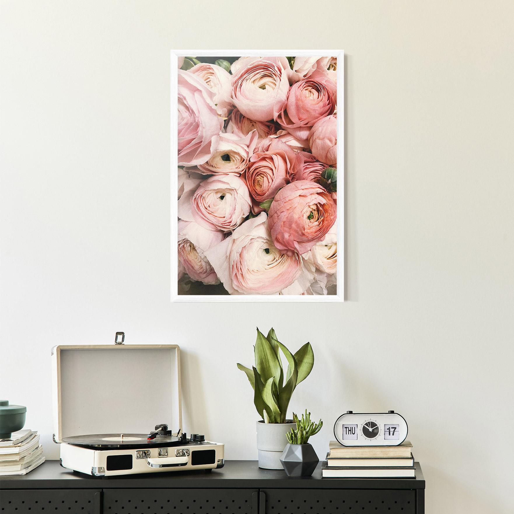 Gerahmte Poster Pink Rose Bouquet mockup 2