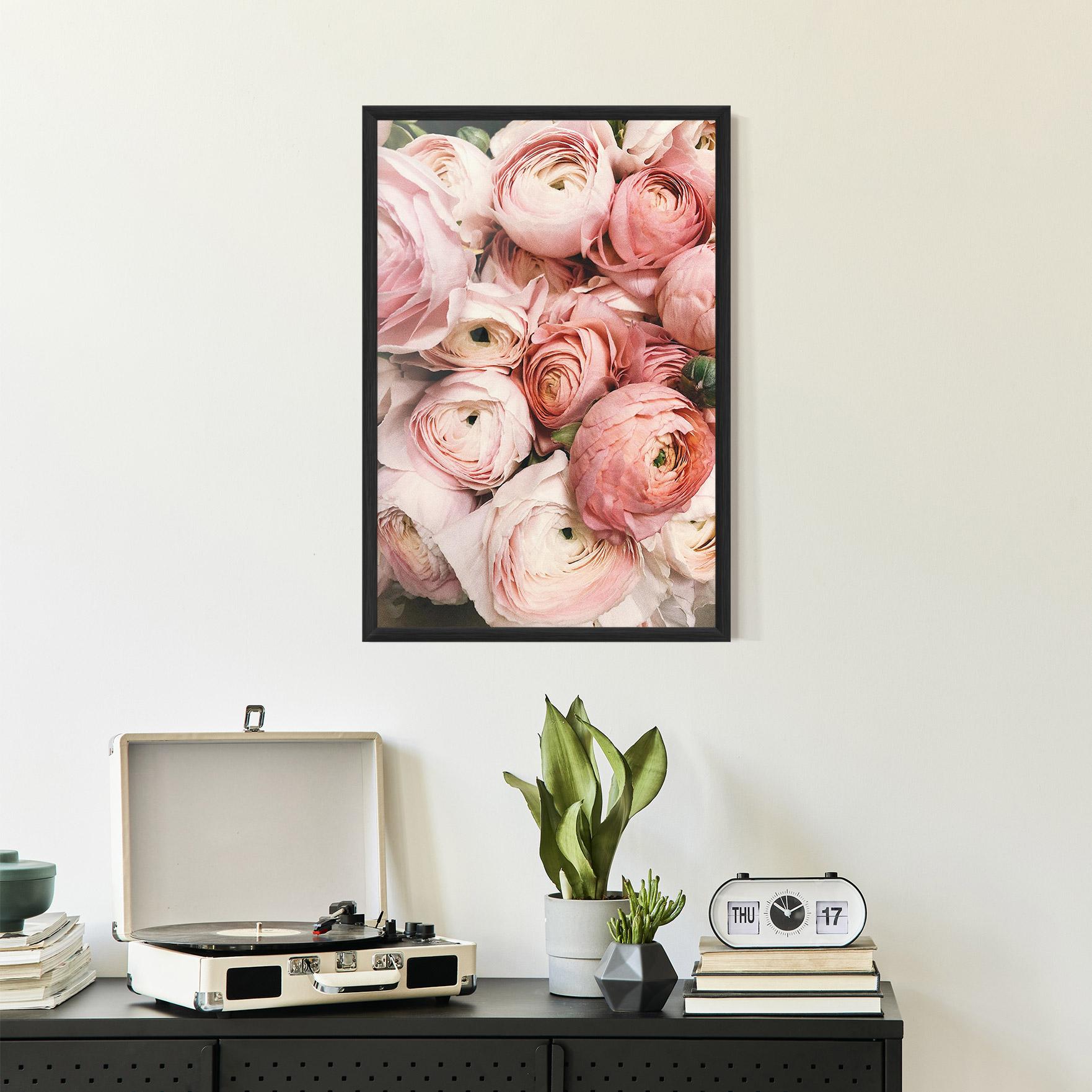 Gerahmte Poster Pink Rose Bouquet mockup 2