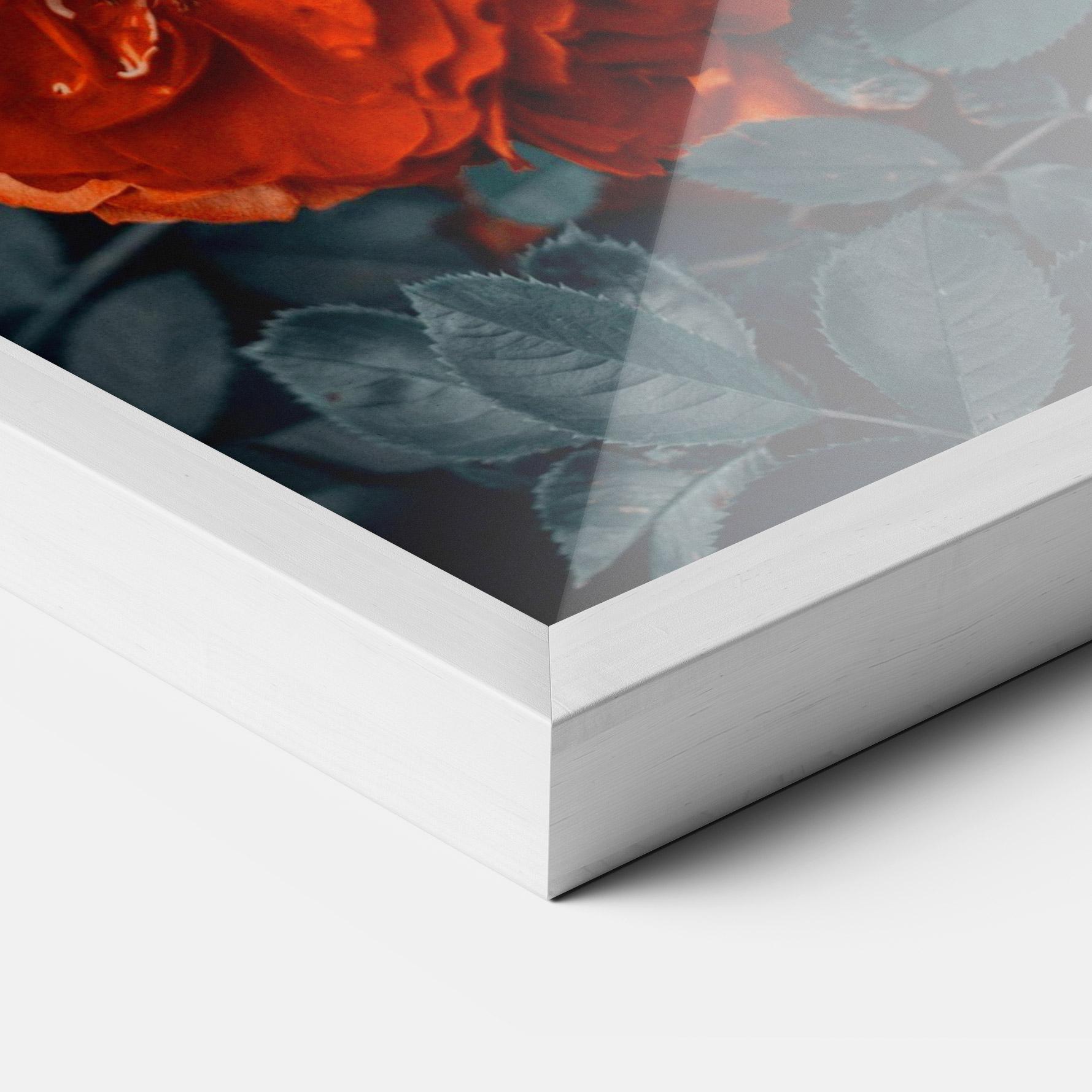 Gerahmte Poster Bright Red Rose mockup 3