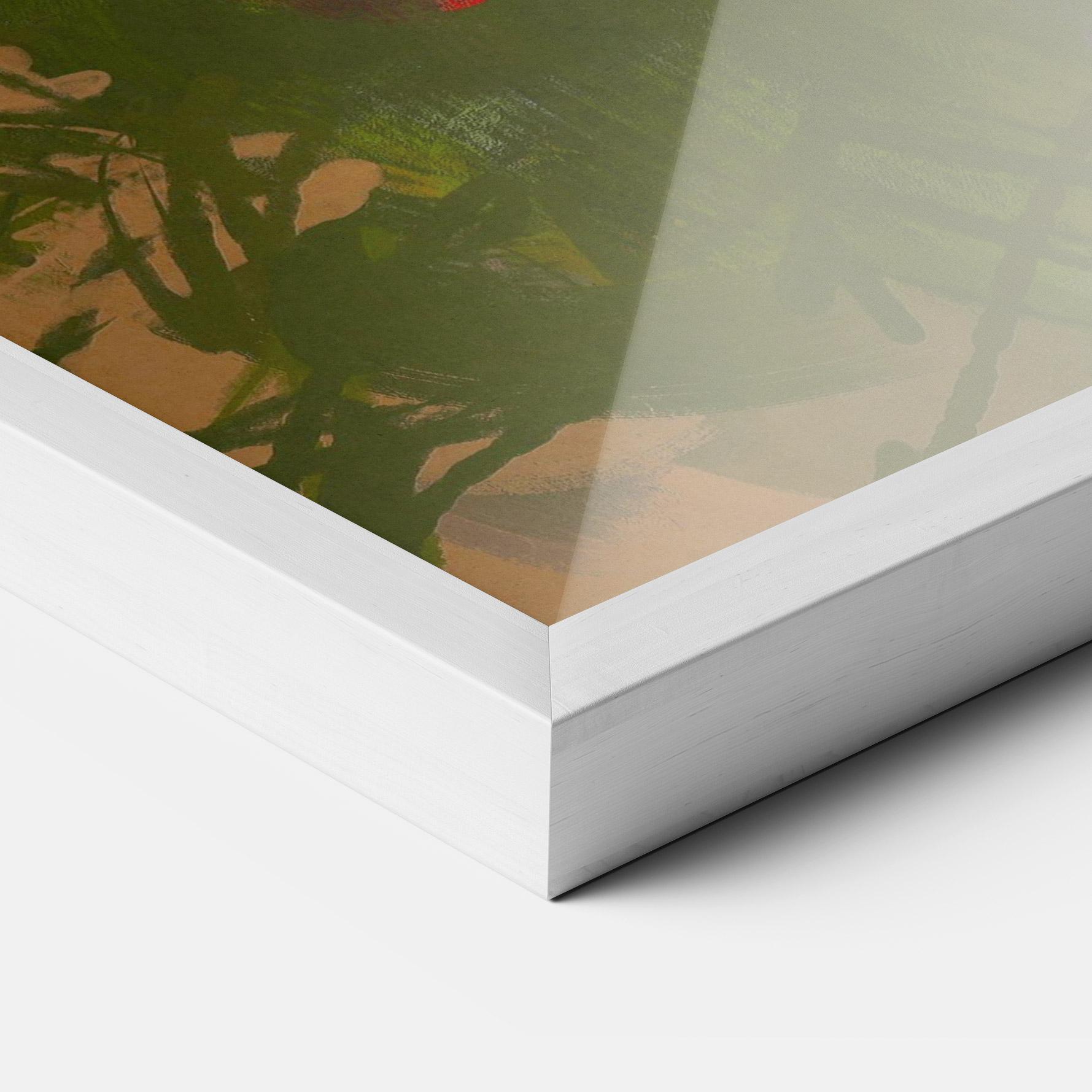 Gerahmte Poster Red Rose Painting mockup 3