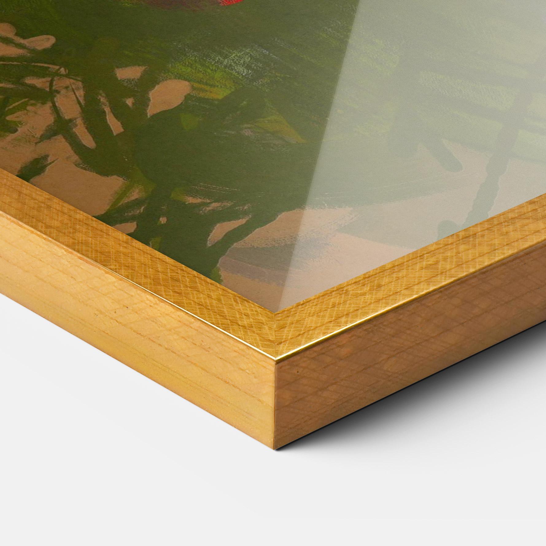 Gerahmte Poster Red Rose Painting mockup 3