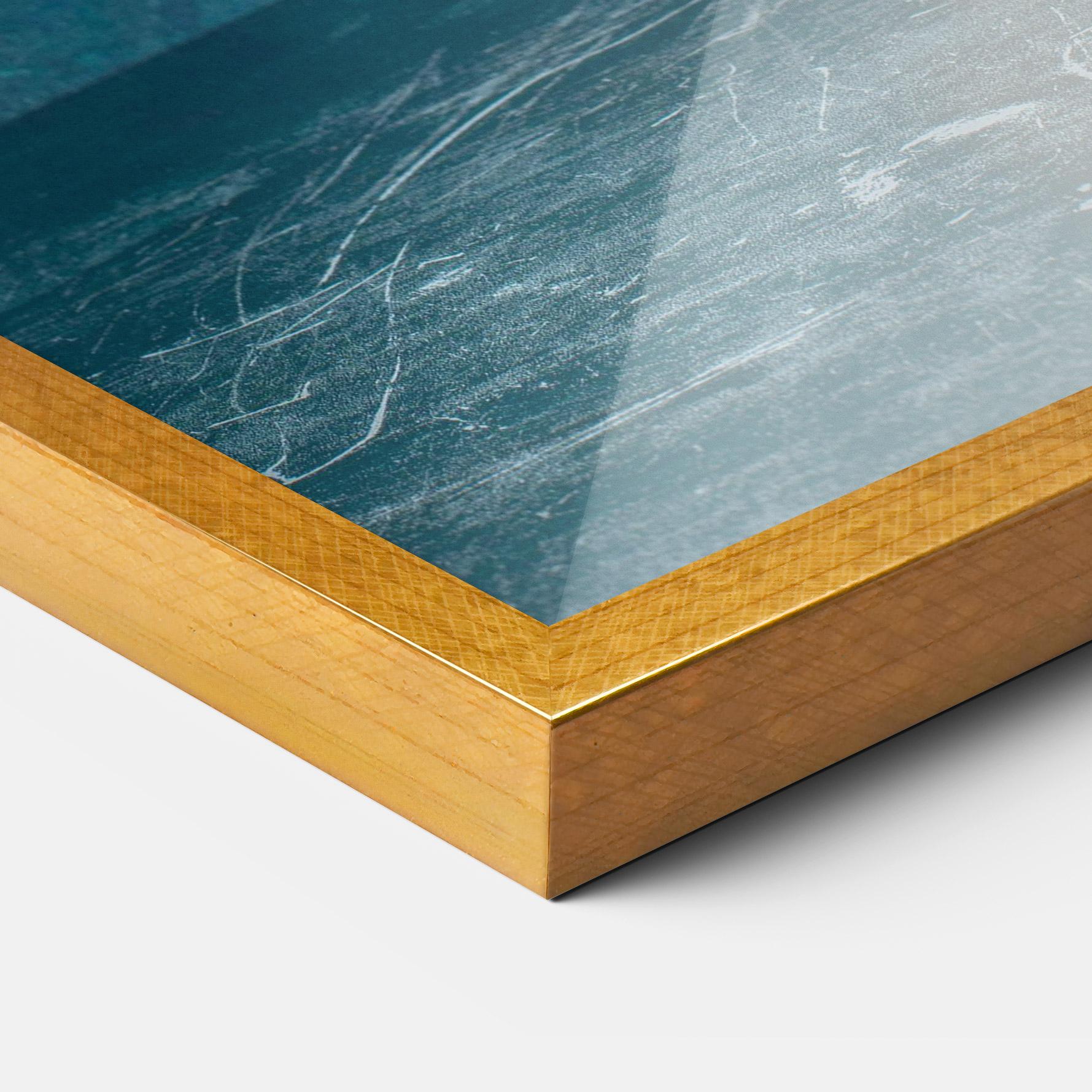 Gerahmte Poster White Roses On Blue mockup 3