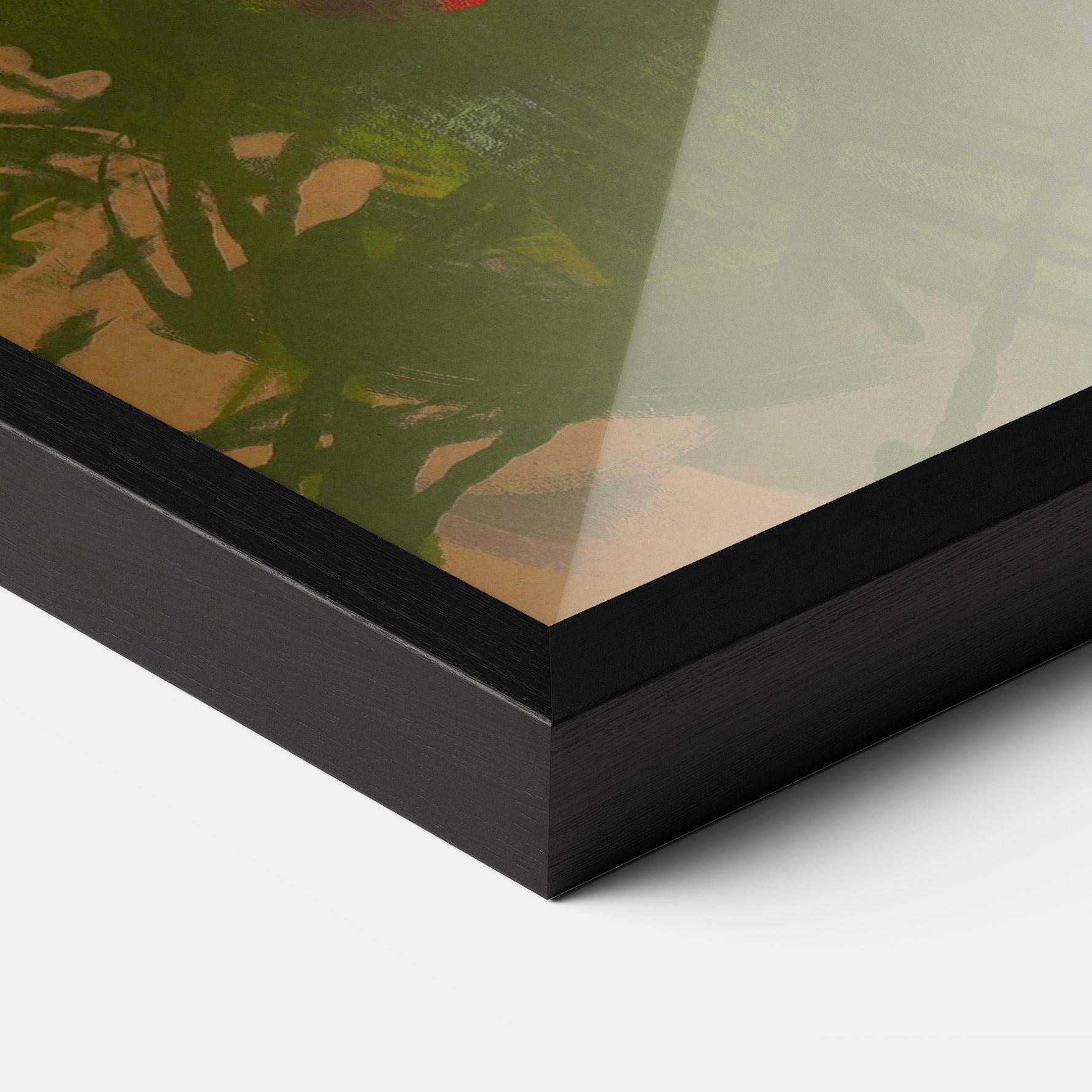 Gerahmte Poster Red Rose Painting mockup 3