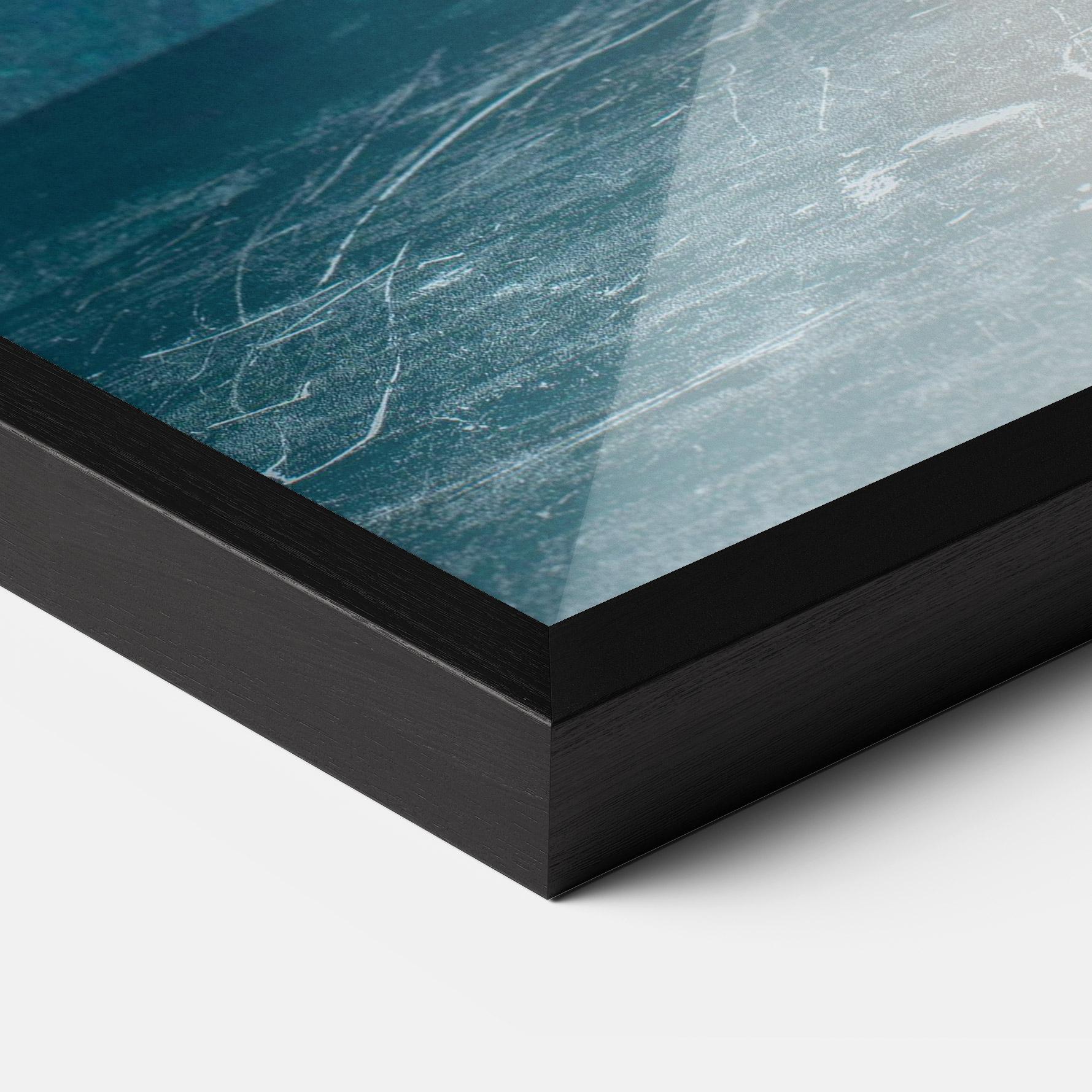 Gerahmte Poster White Roses On Blue mockup 3