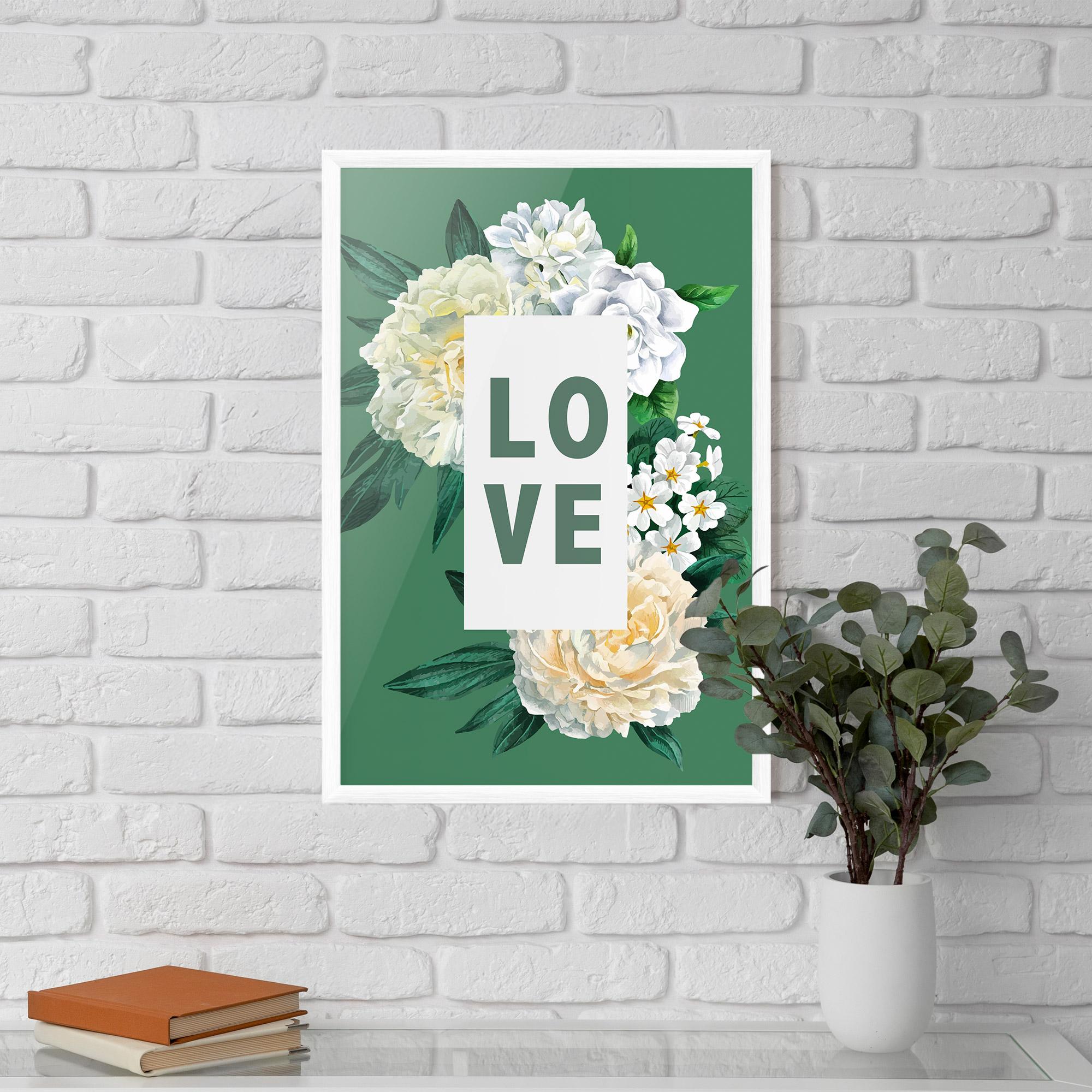 Gerahmte Poster Love Green Rose mockup 5