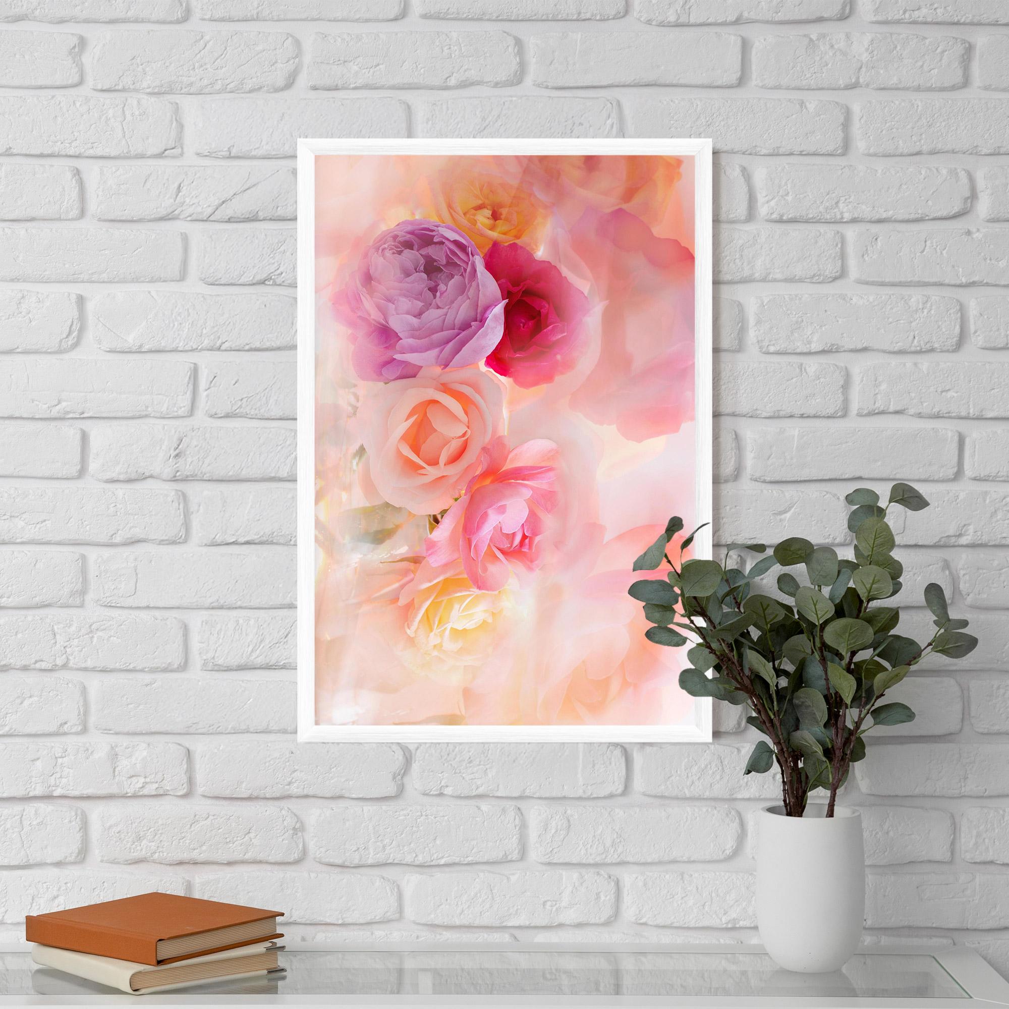 Gerahmte Poster Pastel Color Roses mockup 5