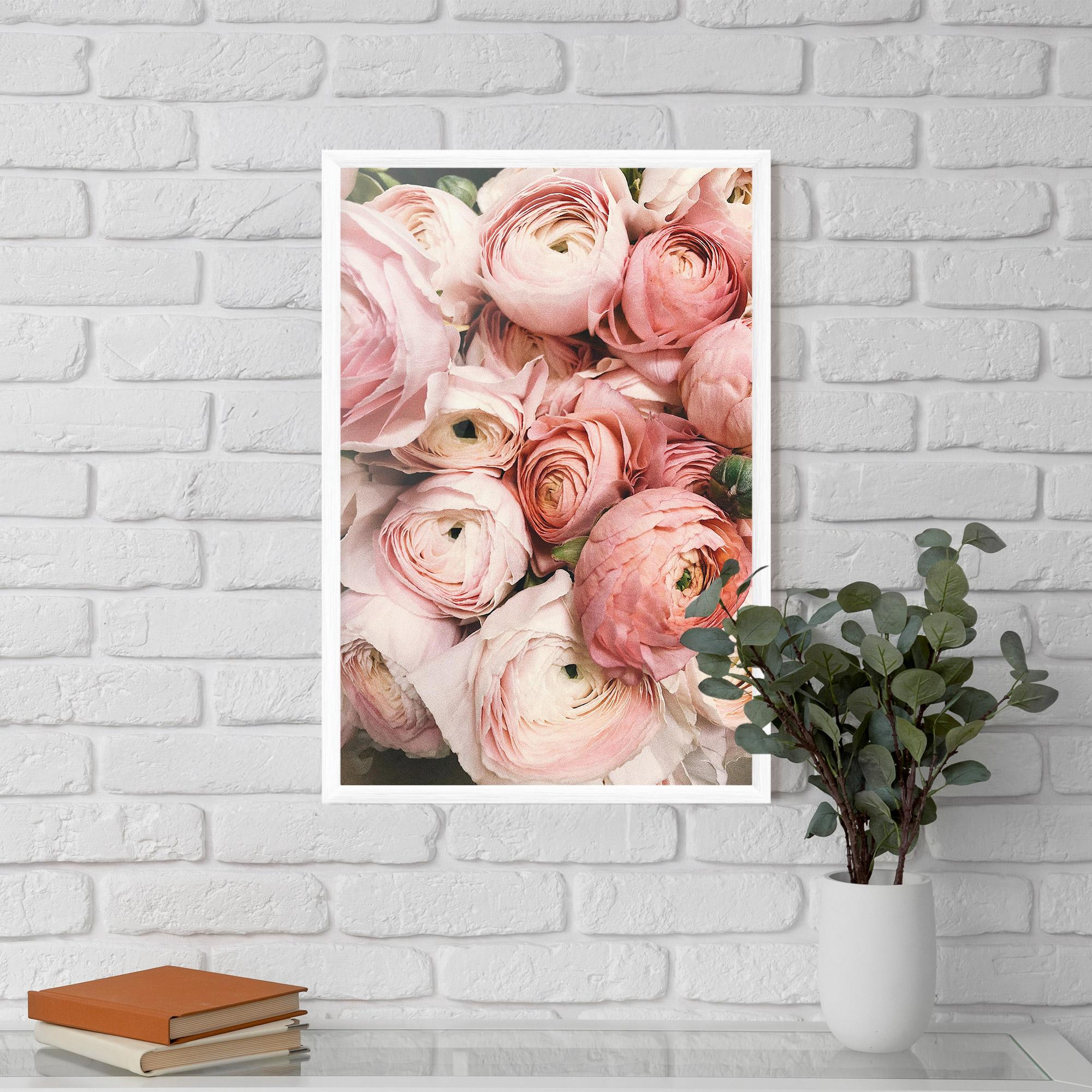 Gerahmte Poster Pink Rose Bouquet mockup 5
