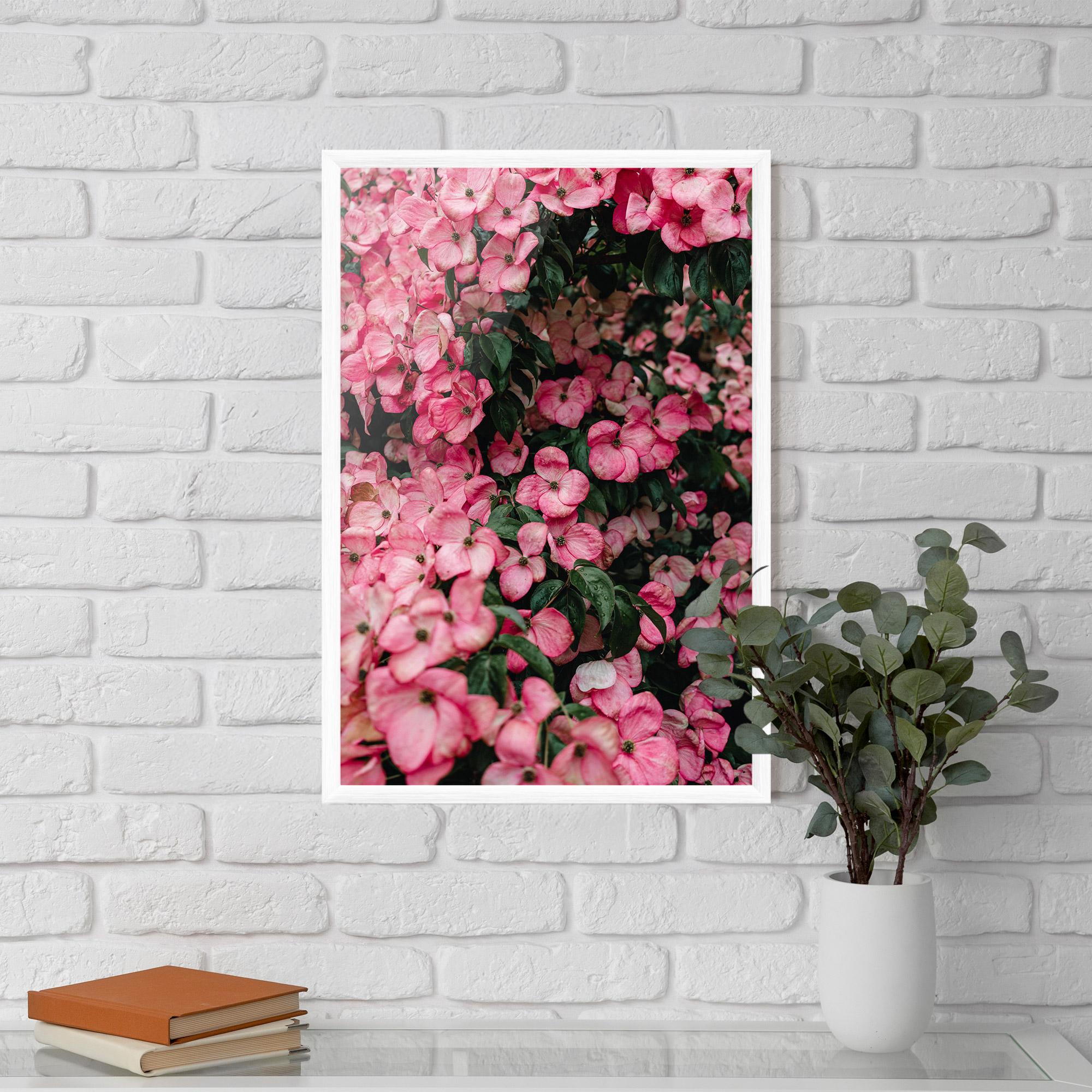 Gerahmte Poster Pink Rose Flower Tree mockup 5