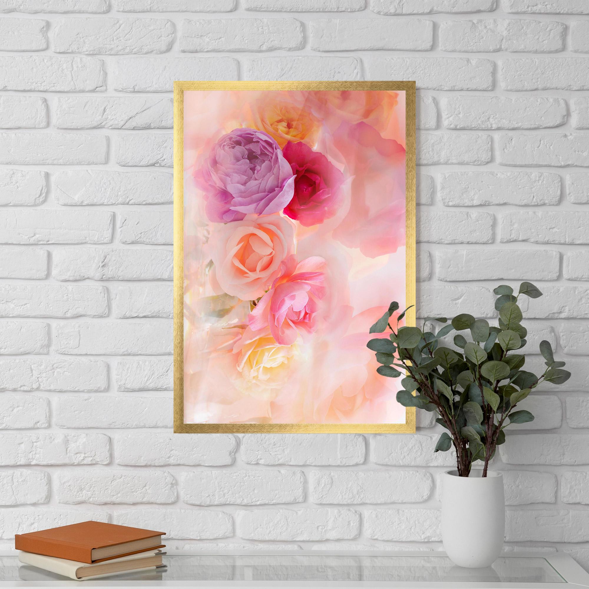 Gerahmte Poster Pastel Color Roses mockup 5