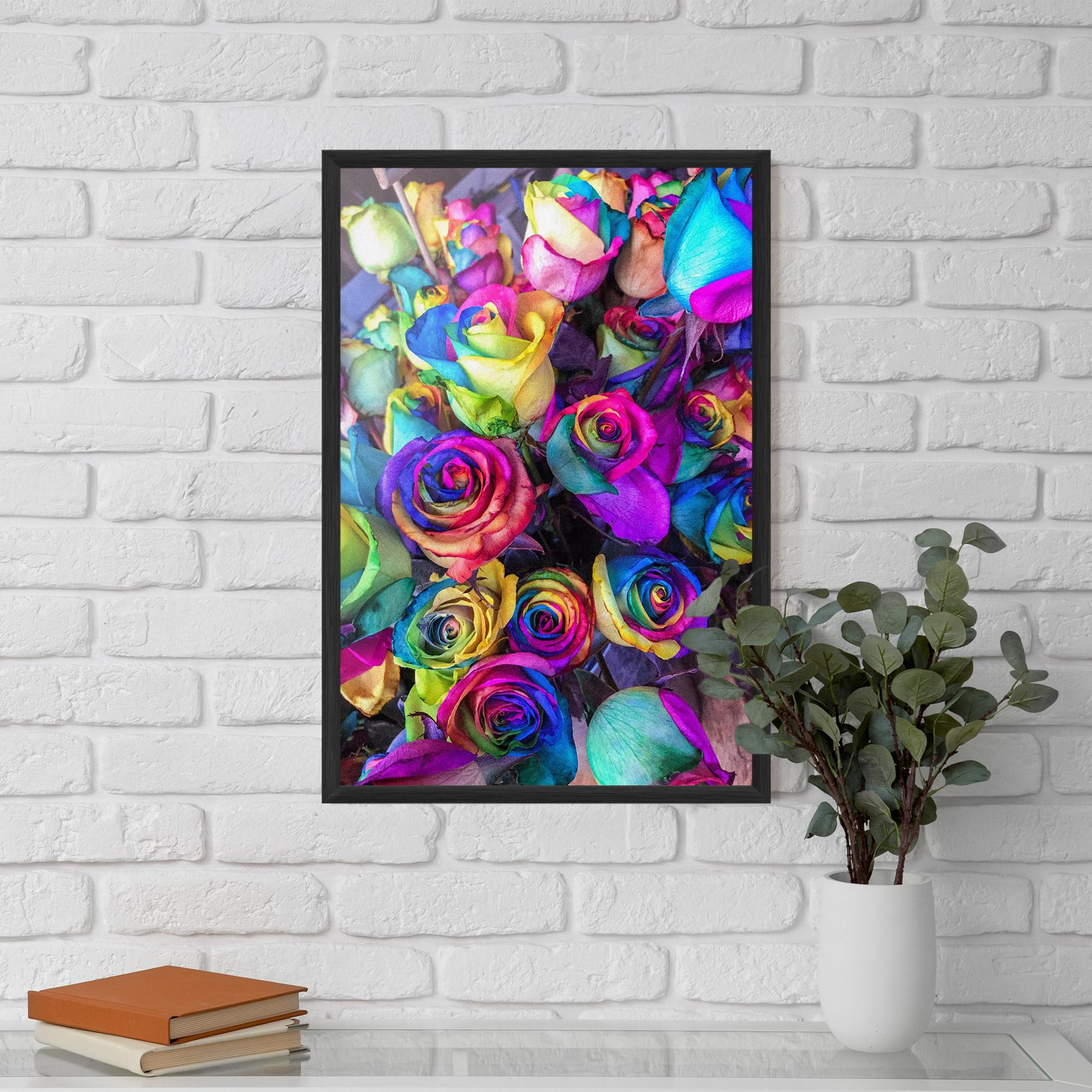 Gerahmte Poster Collorfull Flowers mockup 5