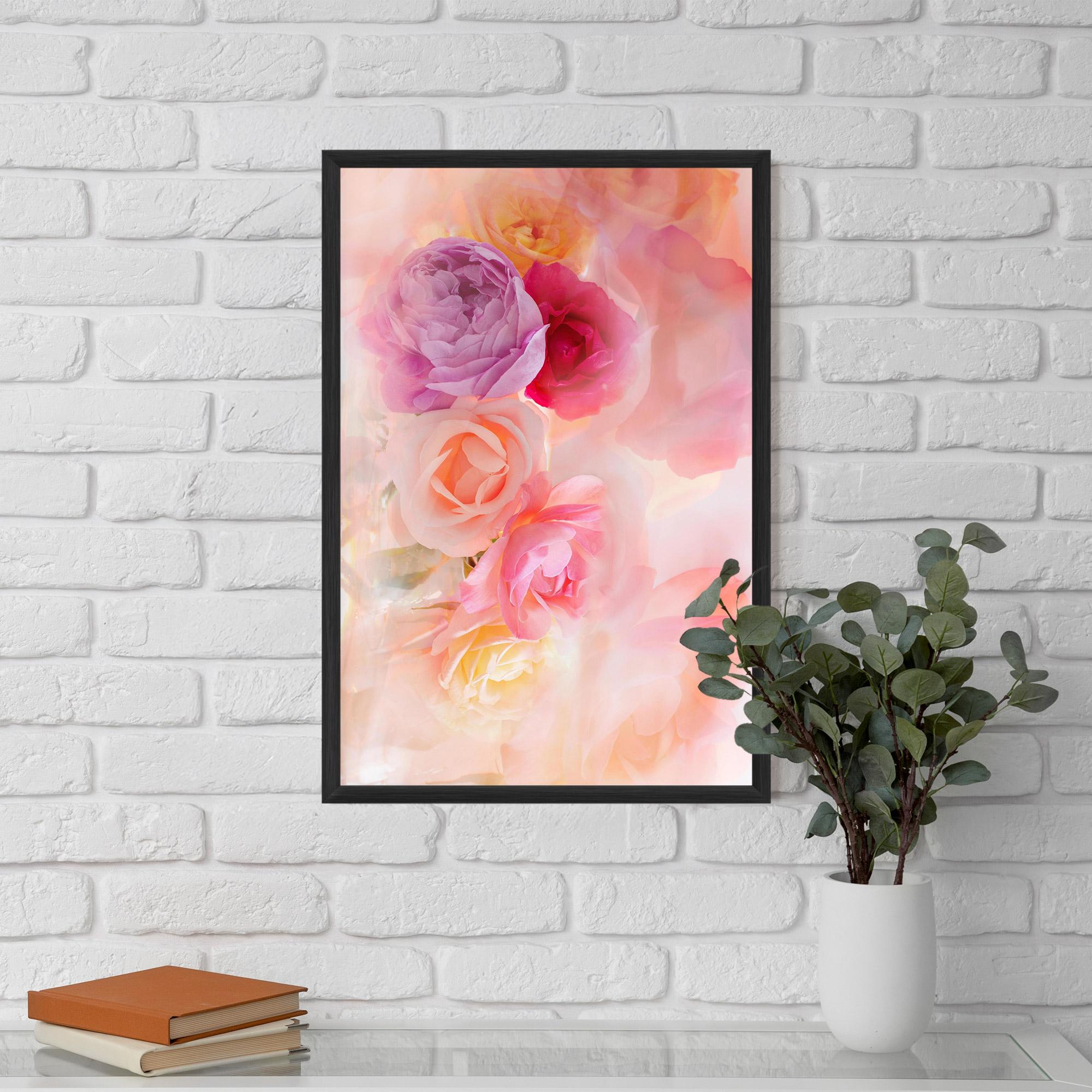 Gerahmte Poster Pastel Color Roses mockup 5