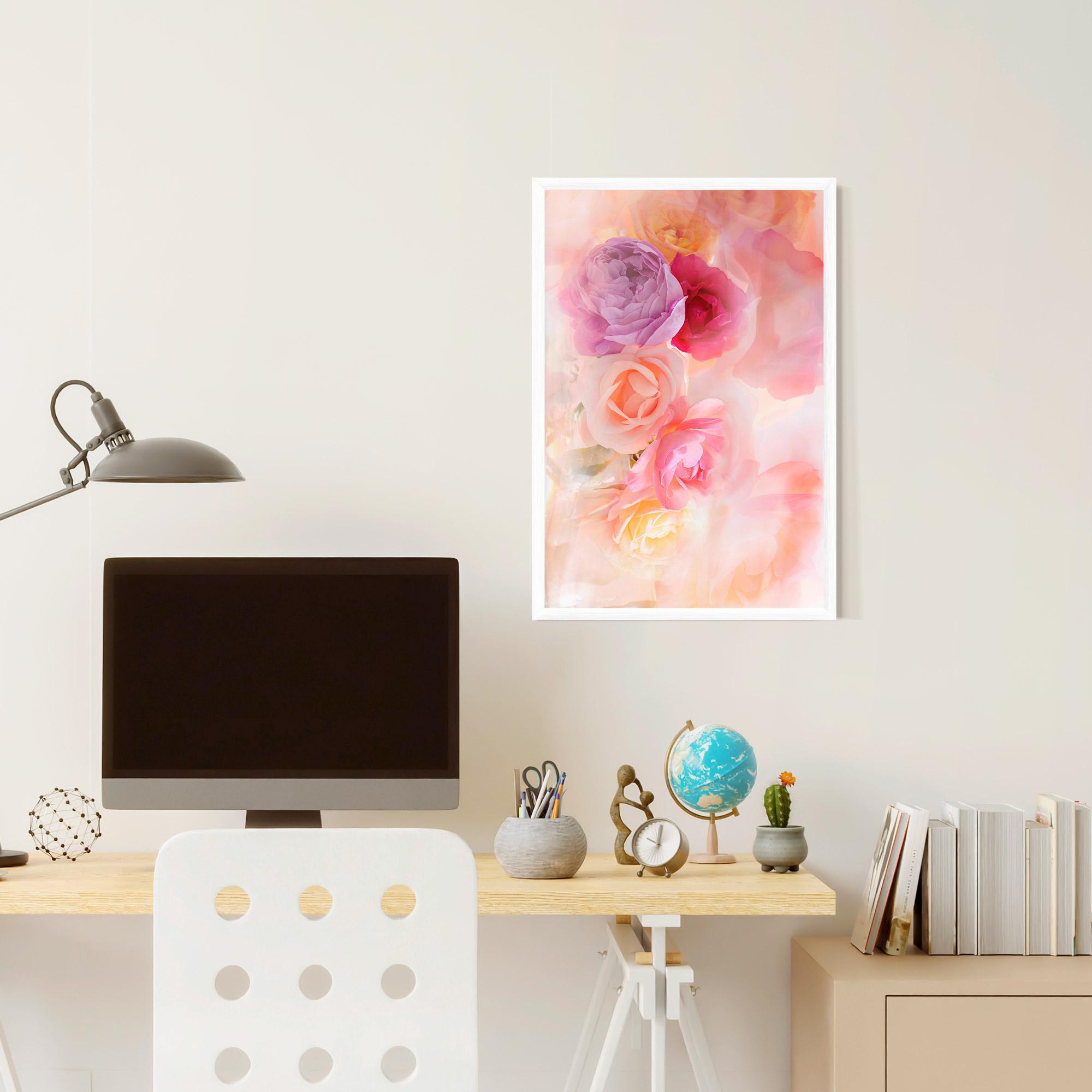 Gerahmte Poster Pastel Color Roses mockup 6