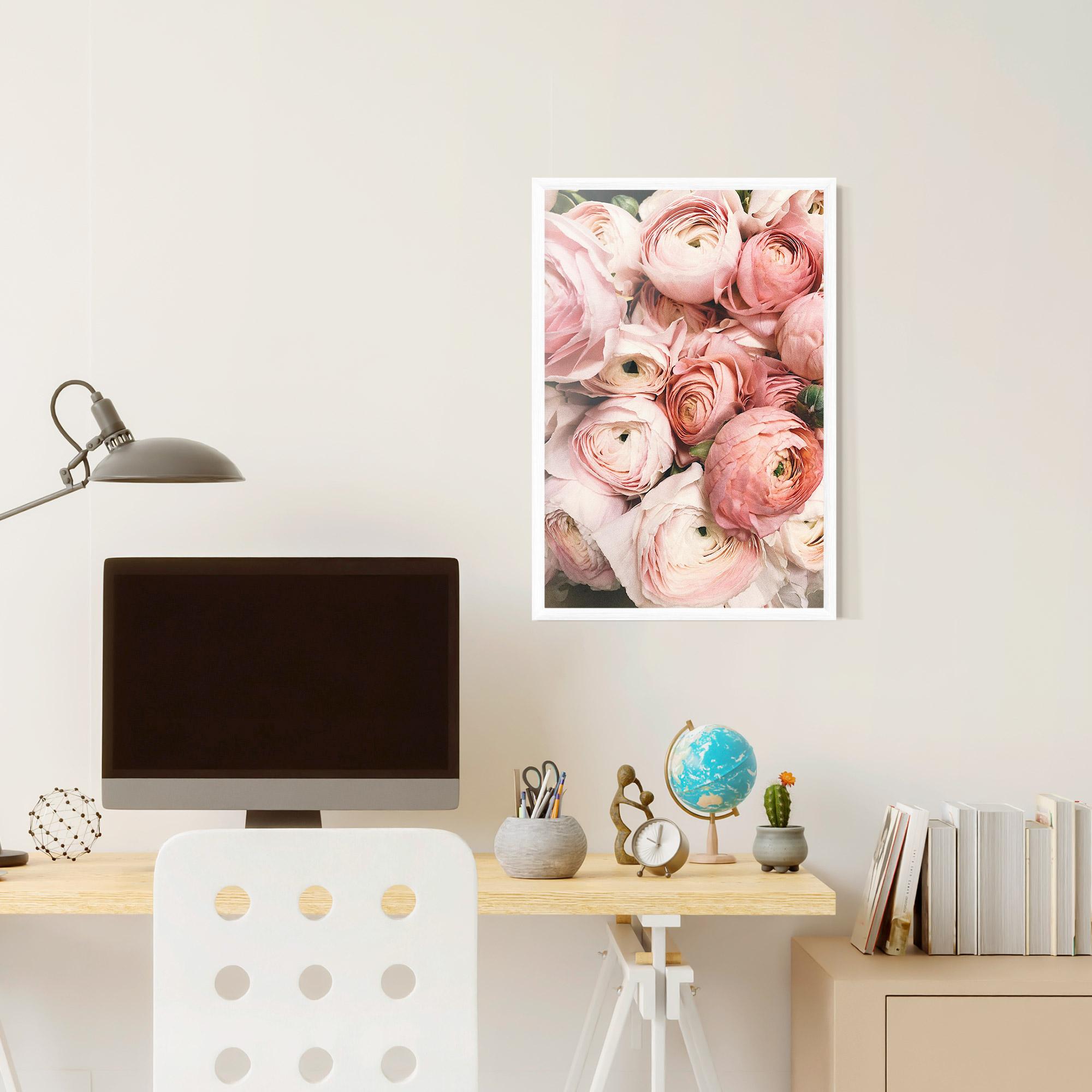 Gerahmte Poster Pink Rose Bouquet mockup 6