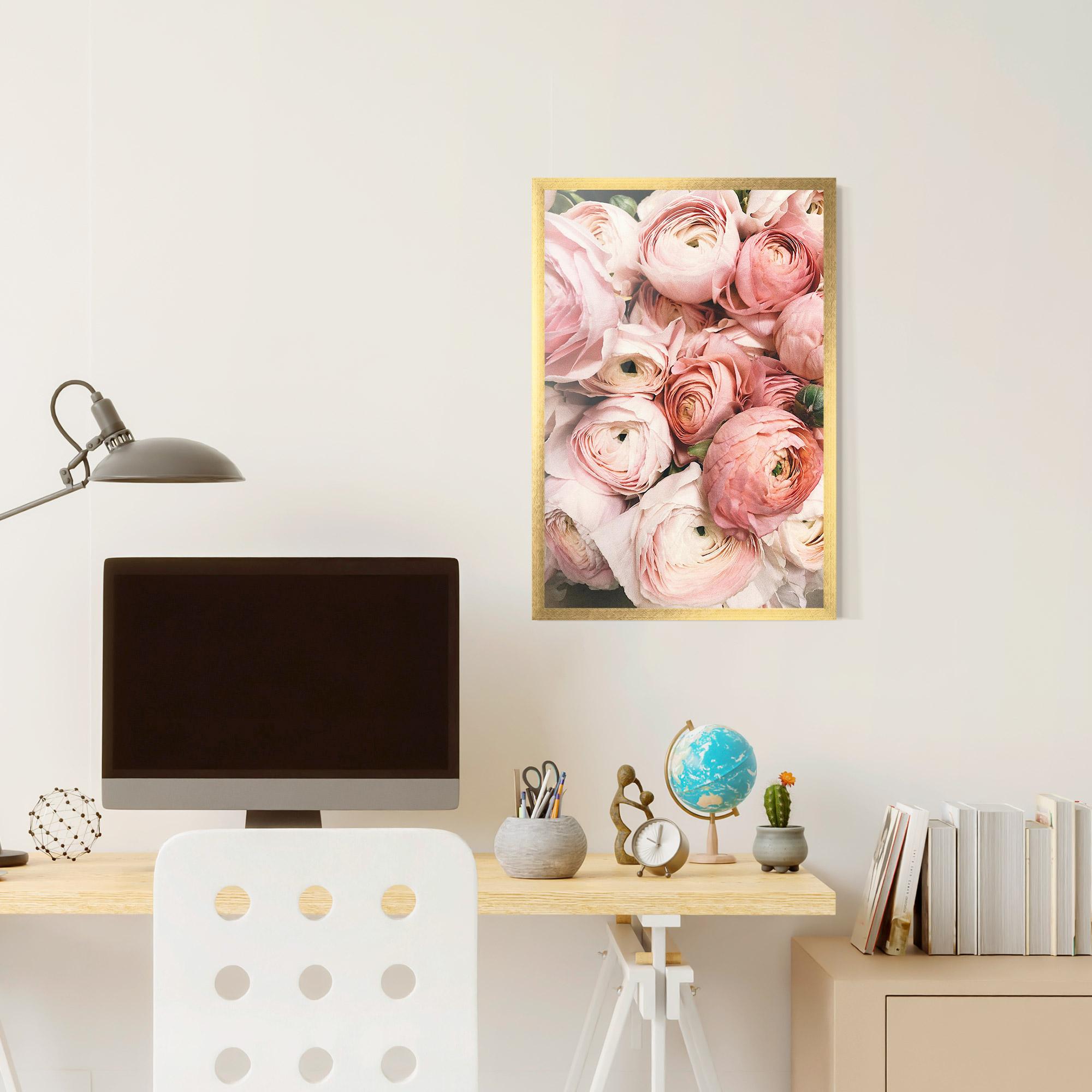 Gerahmte Poster Pink Rose Bouquet mockup 6