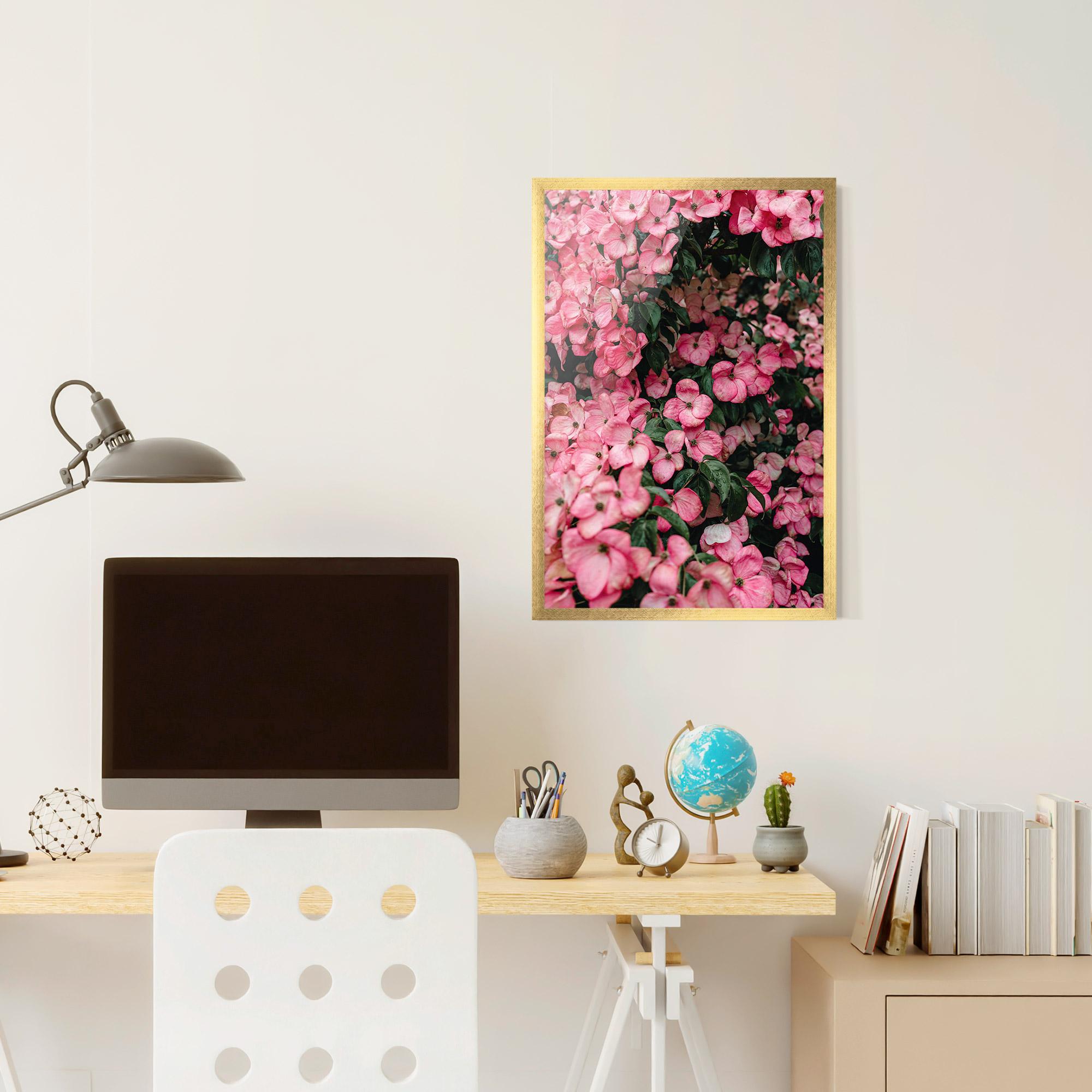 Gerahmte Poster Pink Rose Flower Tree mockup 6