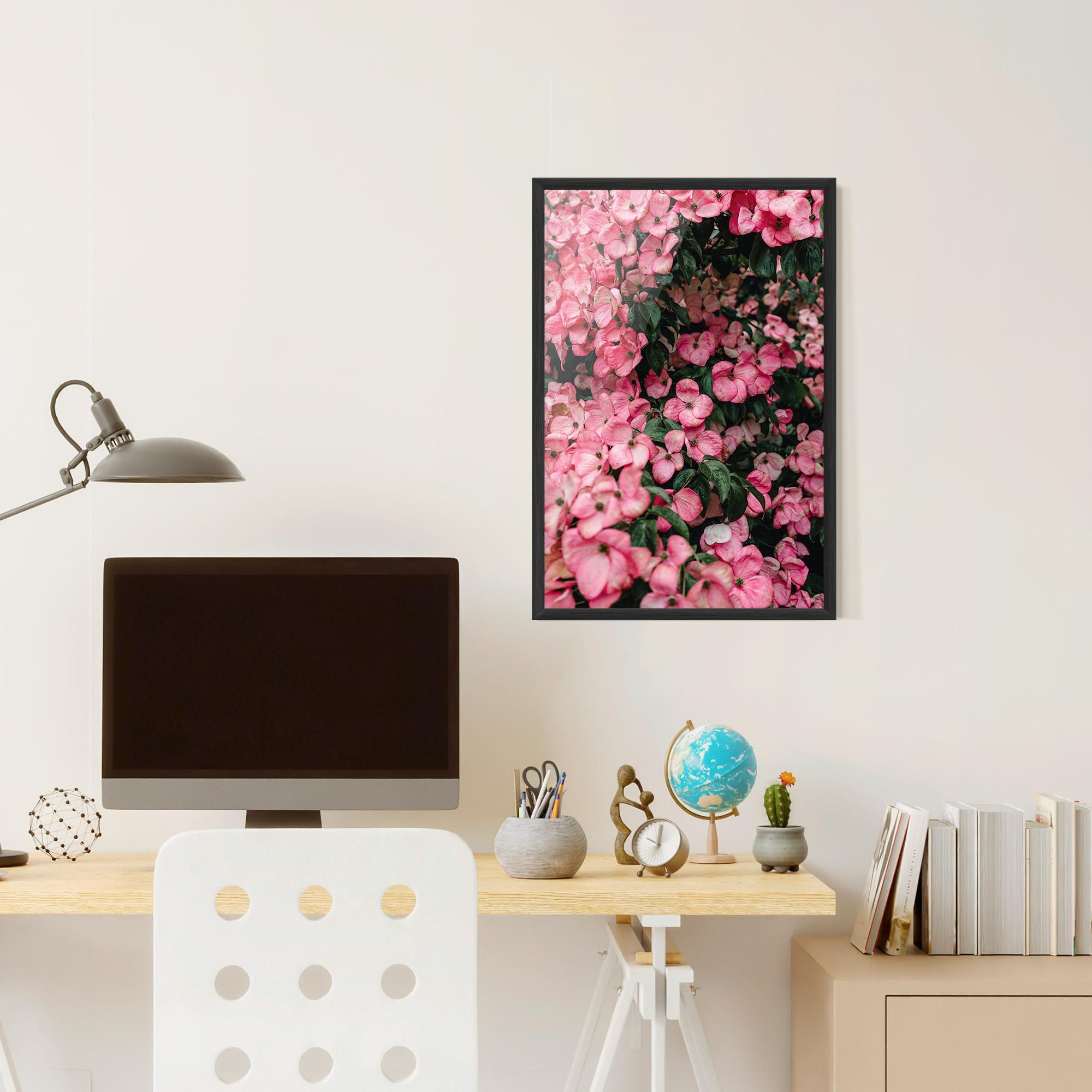 Gerahmte Poster Pink Rose Flower Tree mockup 6
