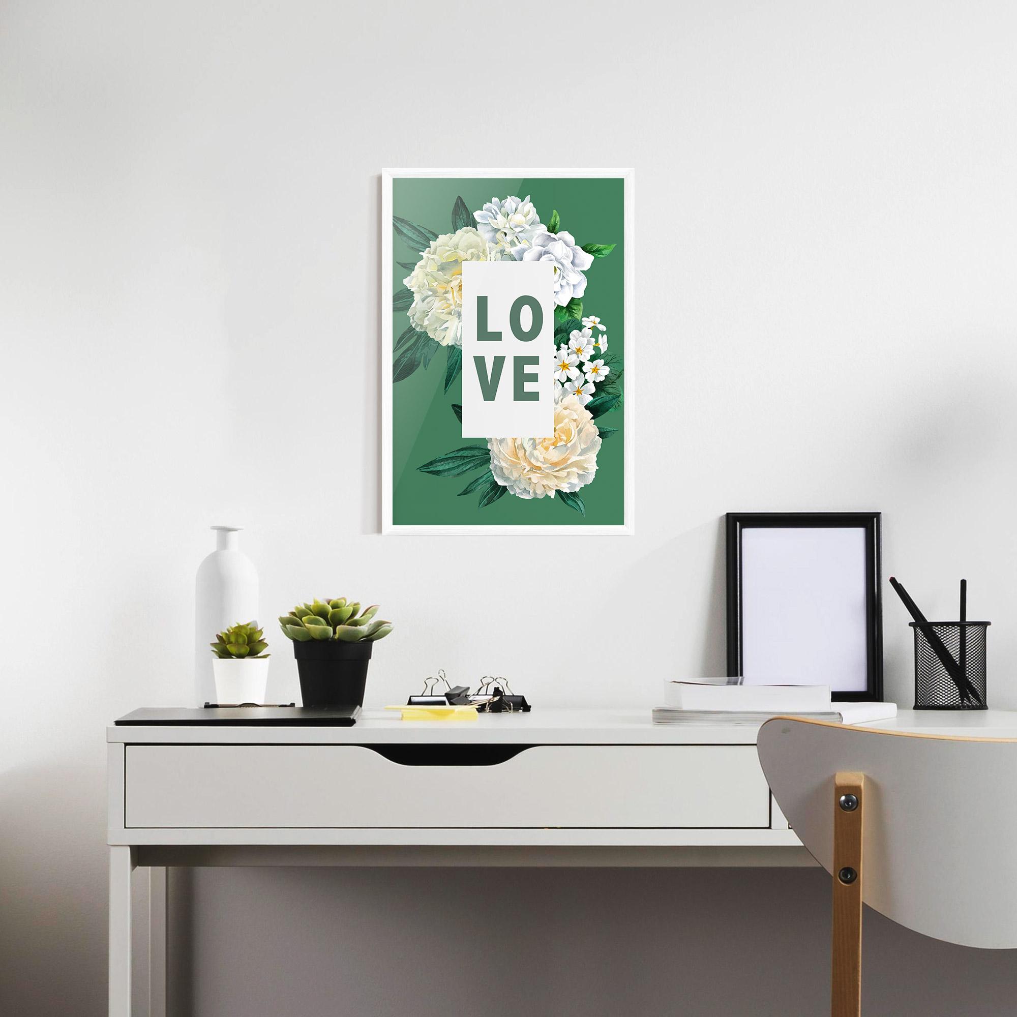 Gerahmte Poster Love Green Rose mockup 7