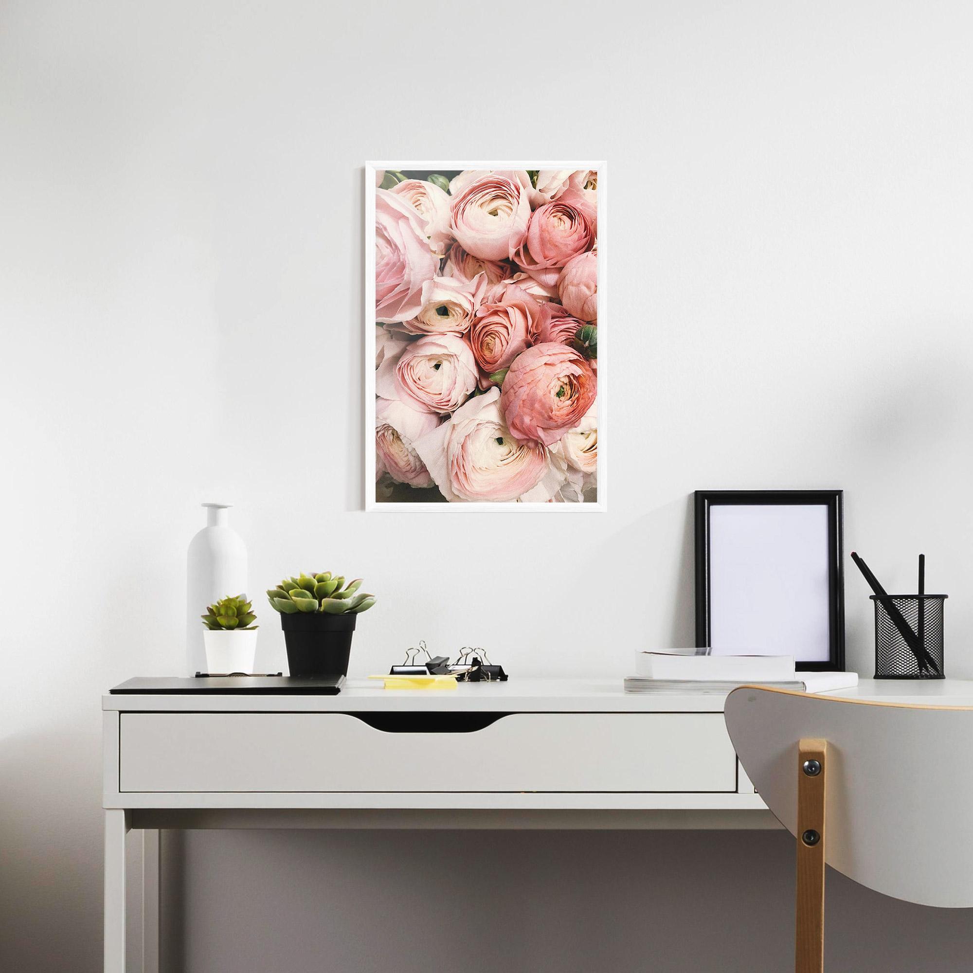 Gerahmte Poster Pink Rose Bouquet mockup 7