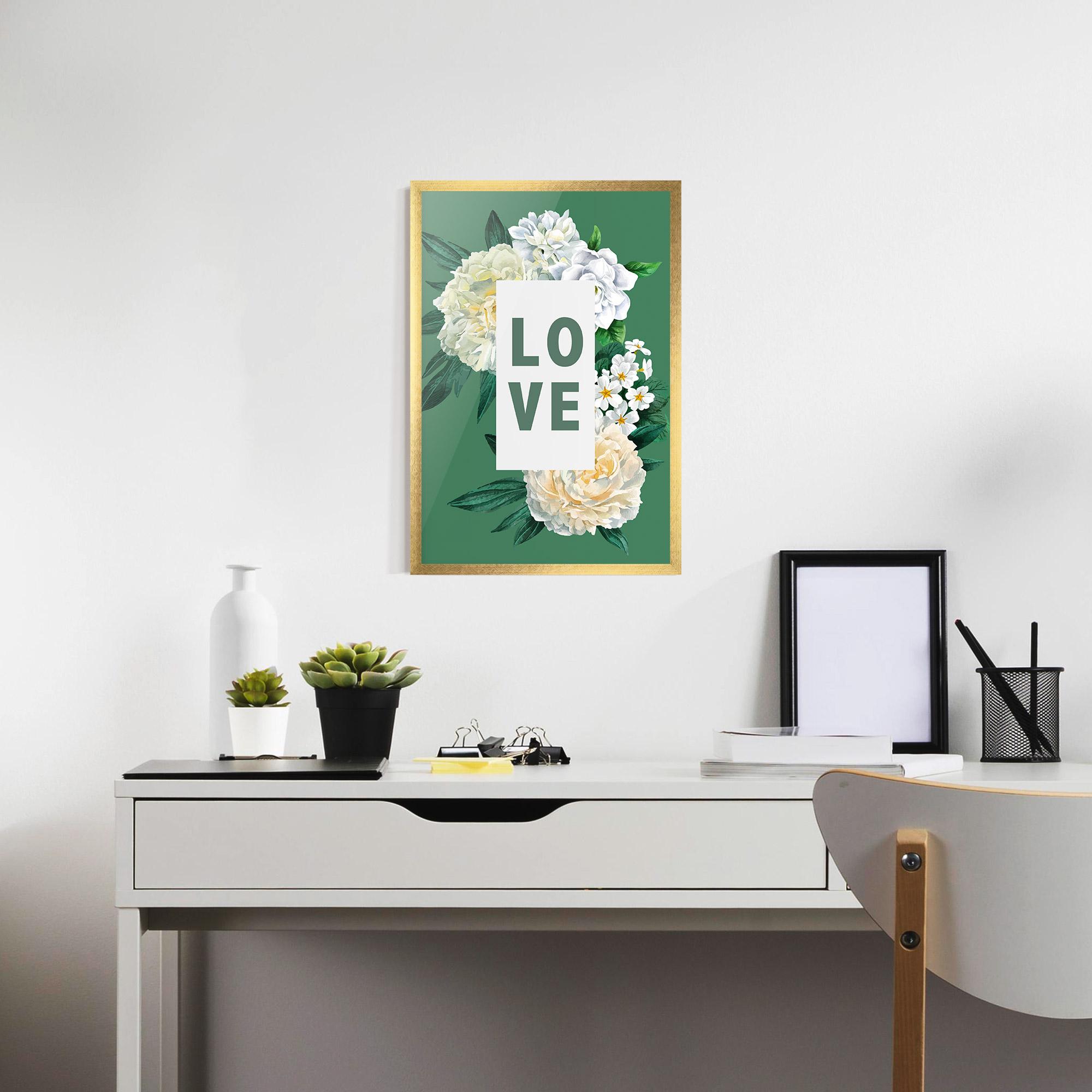 Gerahmte Poster Love Green Rose mockup 7