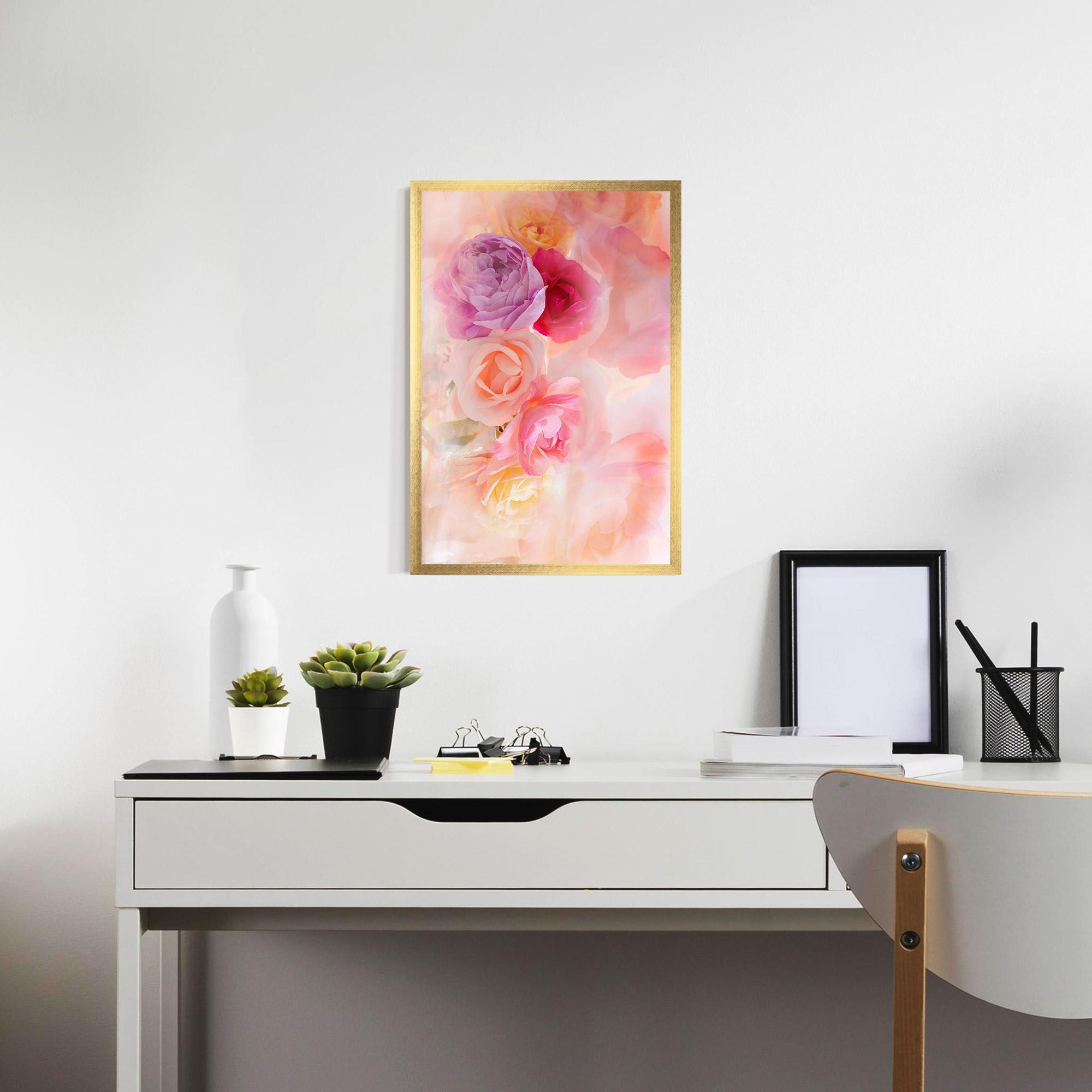 Gerahmte Poster Pastel Color Roses mockup 7