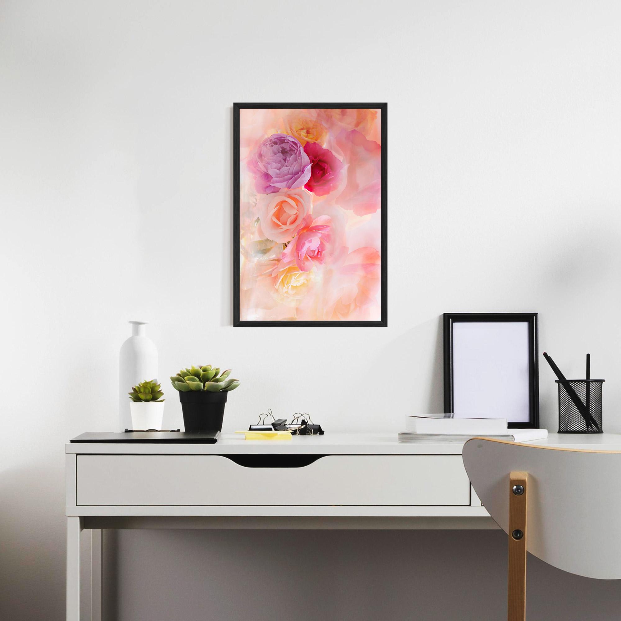 Gerahmte Poster Pastel Color Roses mockup 7