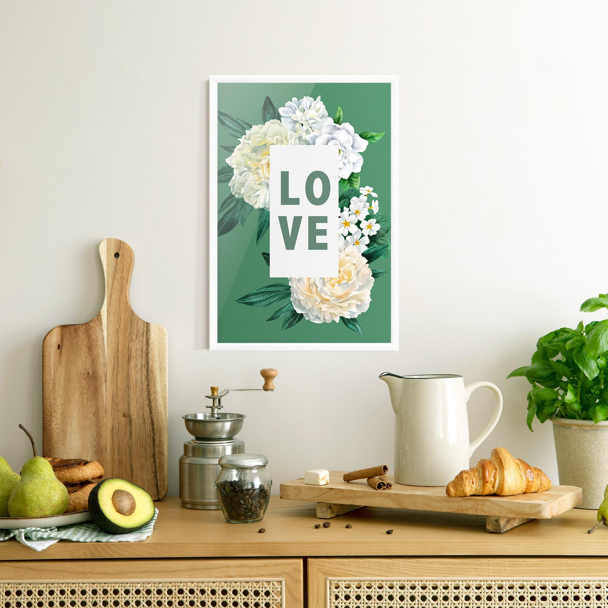 Gerahmte Poster Love Green Rose mockup 8