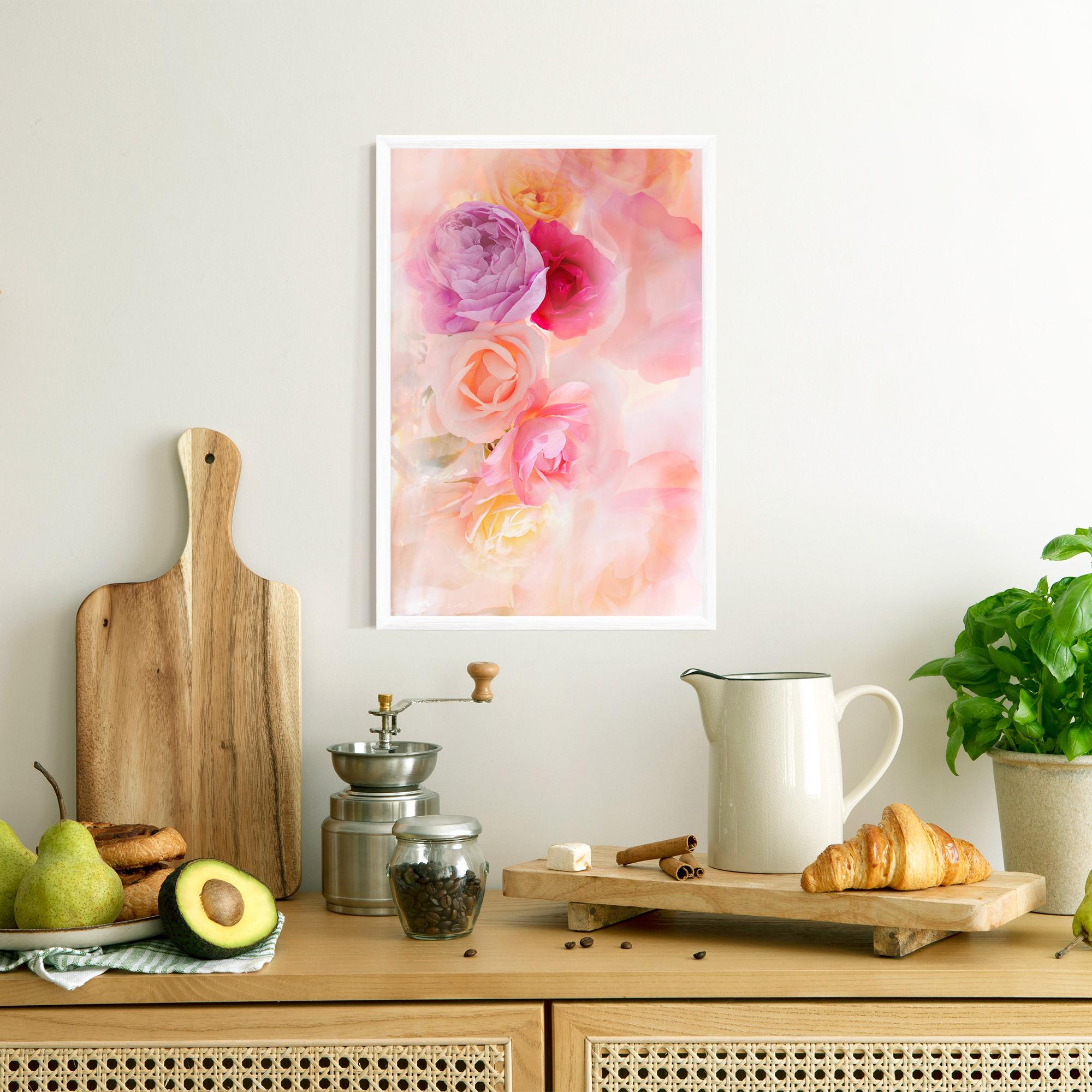 Gerahmte Poster Pastel Color Roses mockup 8