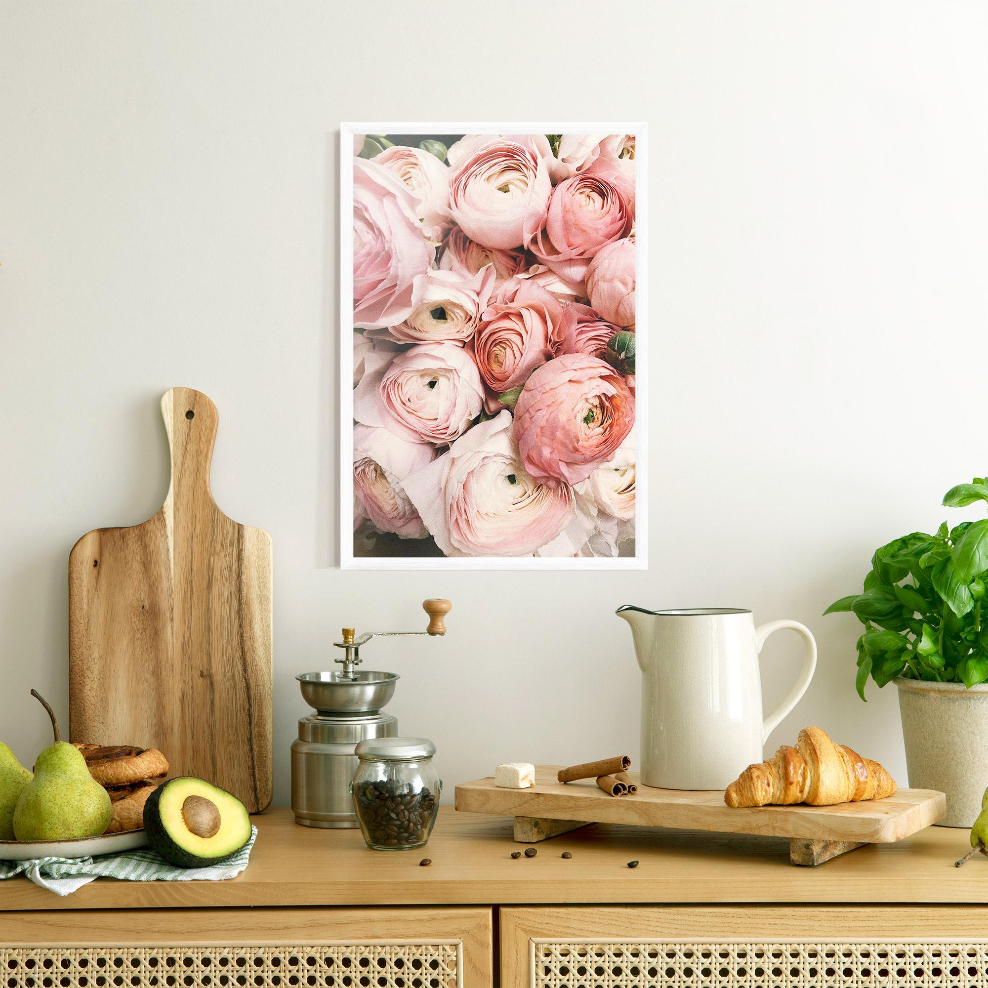 Gerahmte Poster Pink Rose Bouquet mockup 8