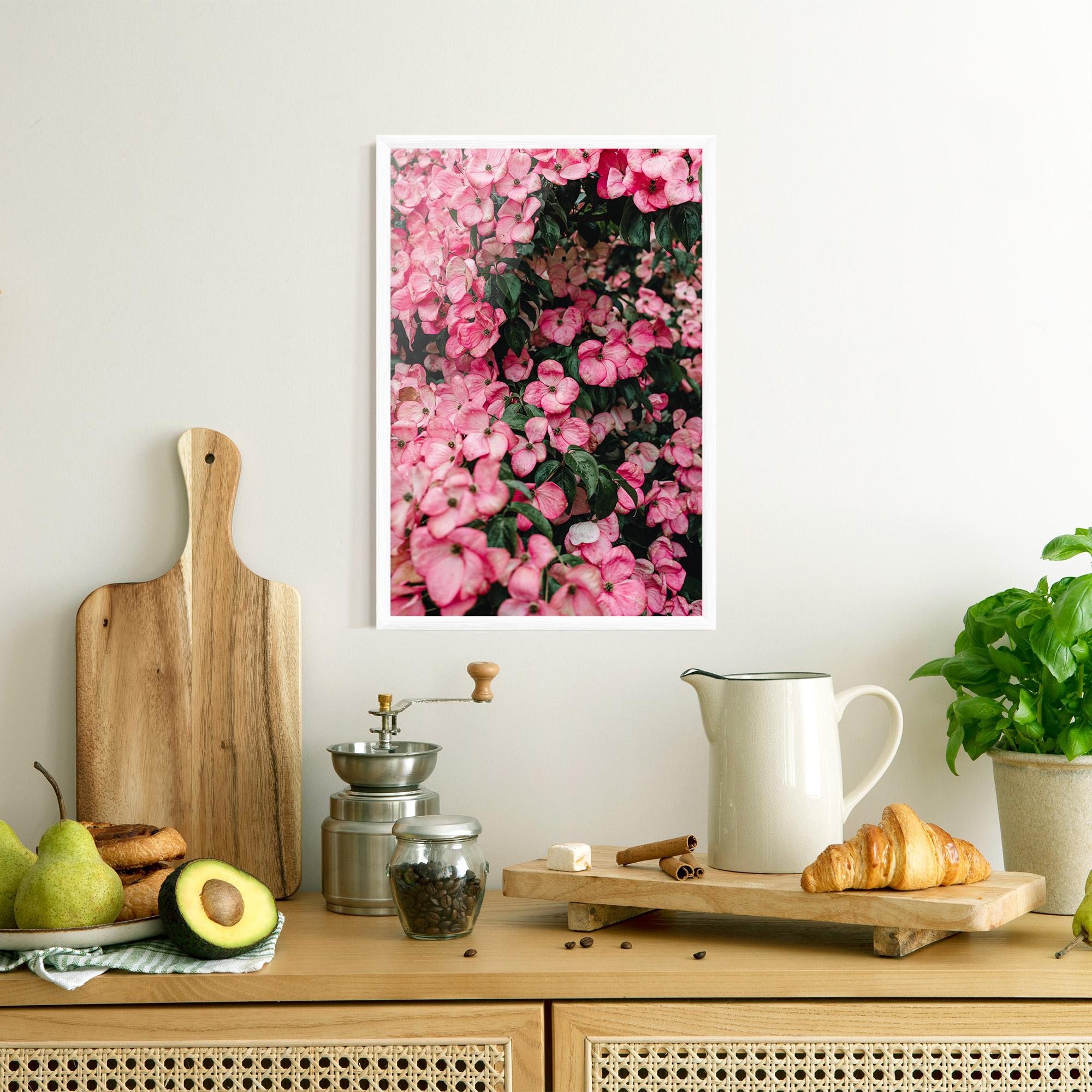 Gerahmte Poster Pink Rose Flower Tree mockup 8