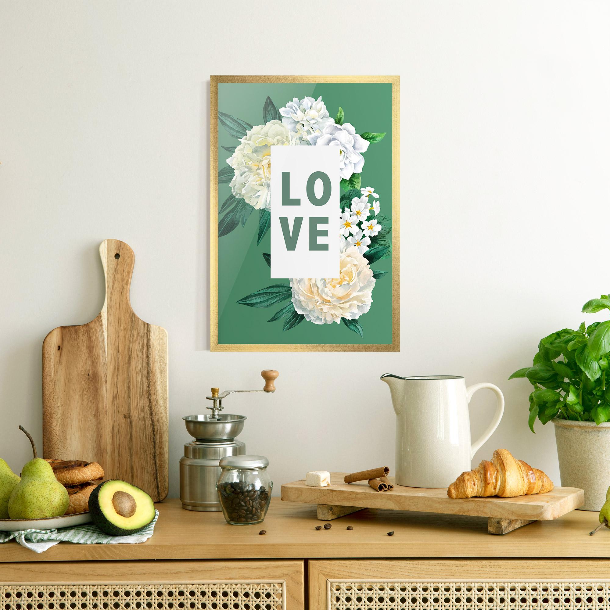 Gerahmte Poster Love Green Rose mockup 8